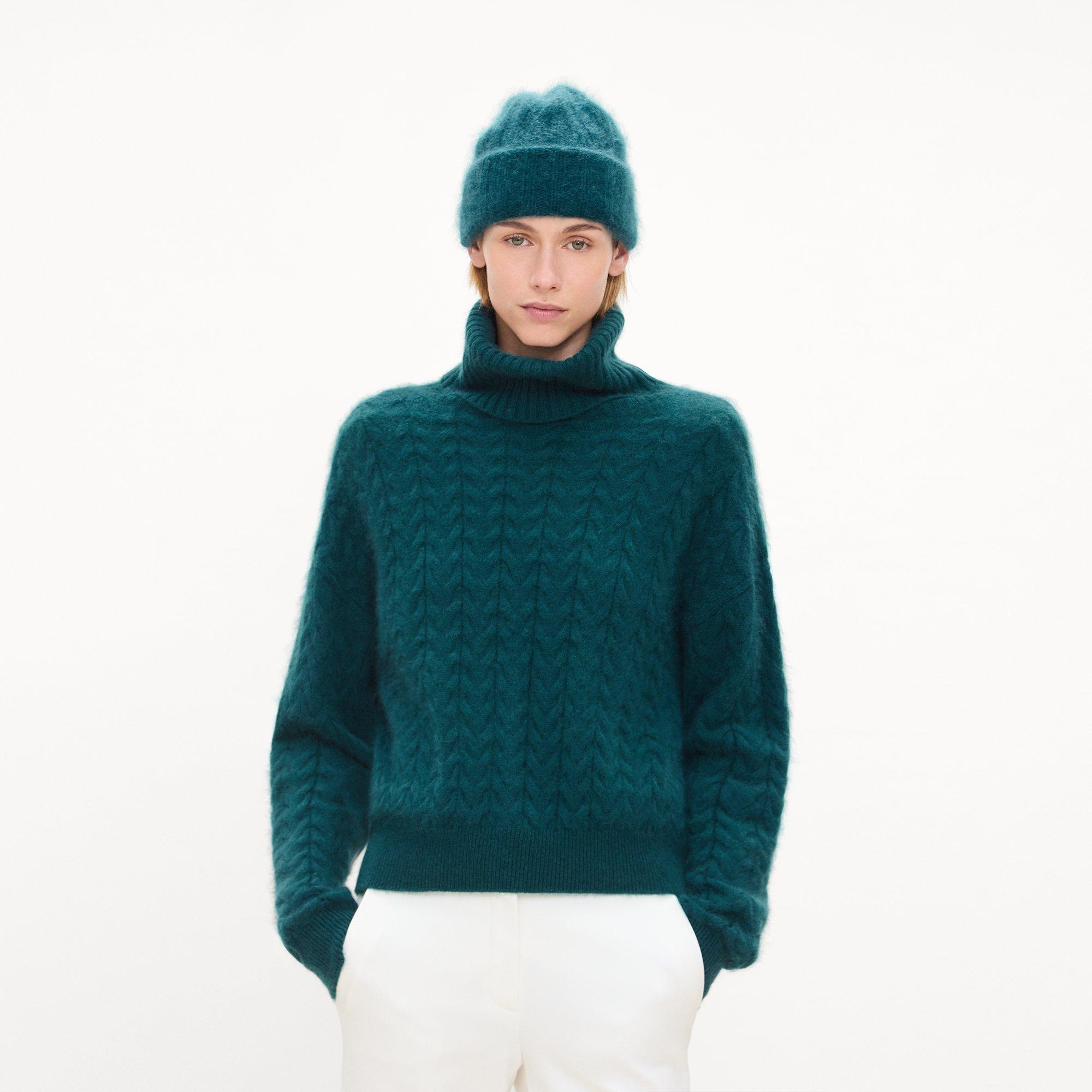Ribbed Beanie in Brushed Wool-Cashmere