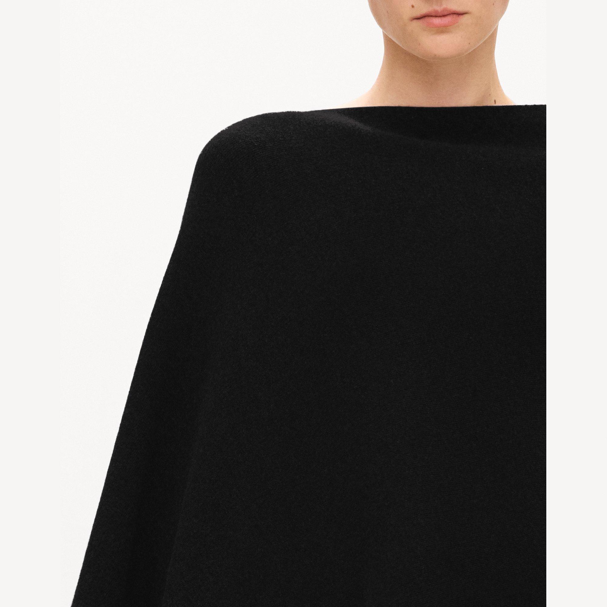 Draped Poncho in Felted Wool-Cashmere