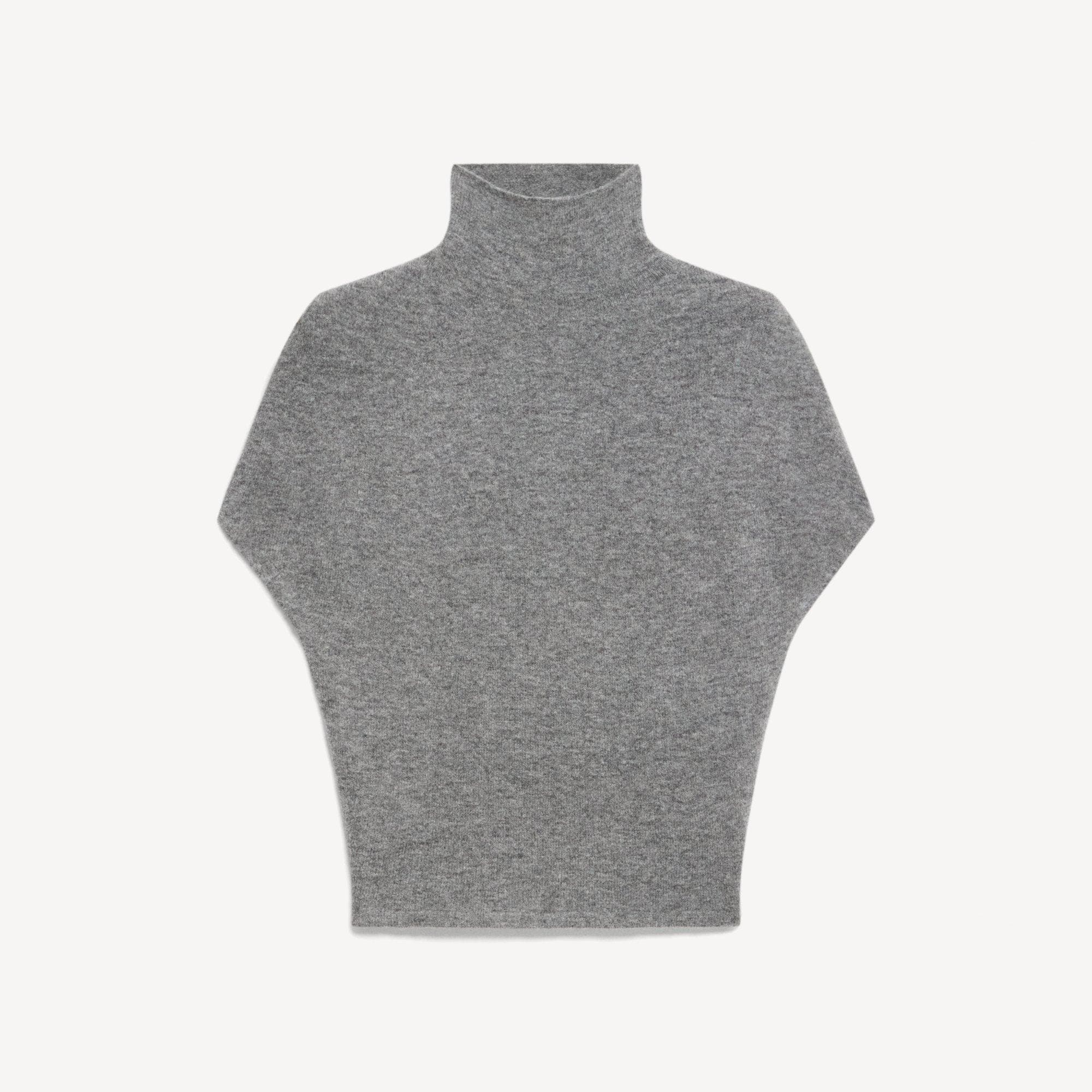 Cap-Sleeve Turtleneck Sweater in Astor Wool