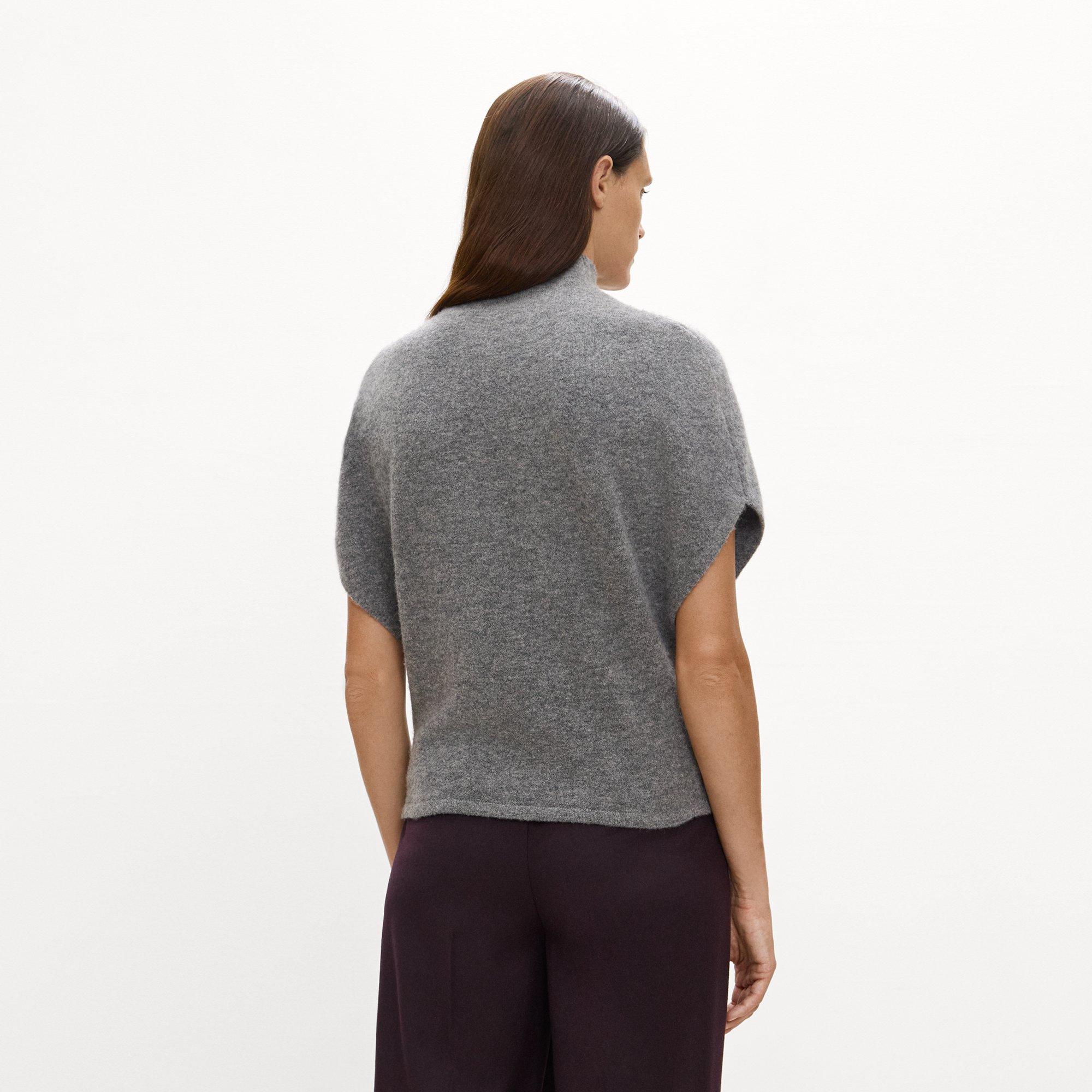Cap-Sleeve Turtleneck Sweater in Astor Wool