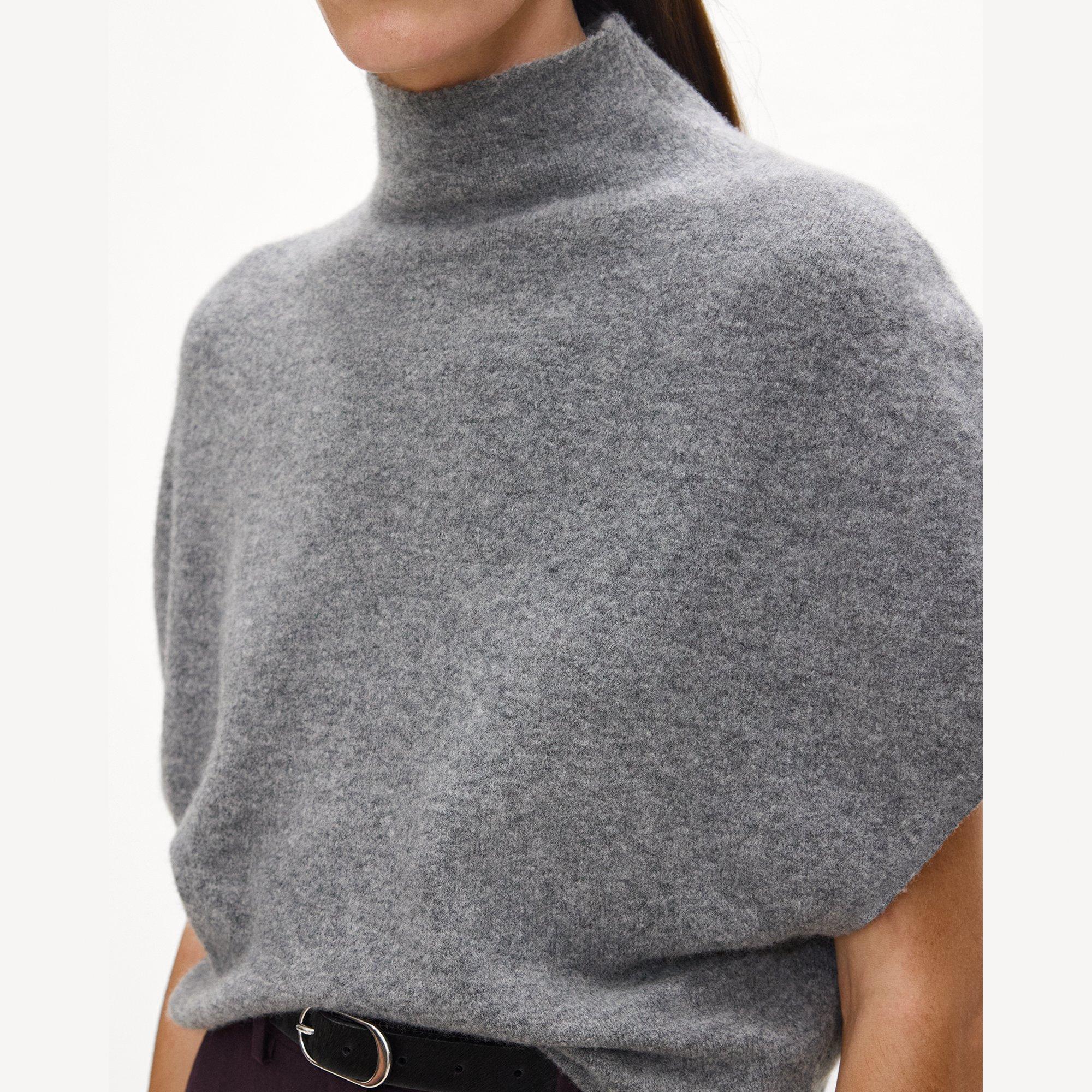 Cap-Sleeve Turtleneck Sweater in Astor Wool