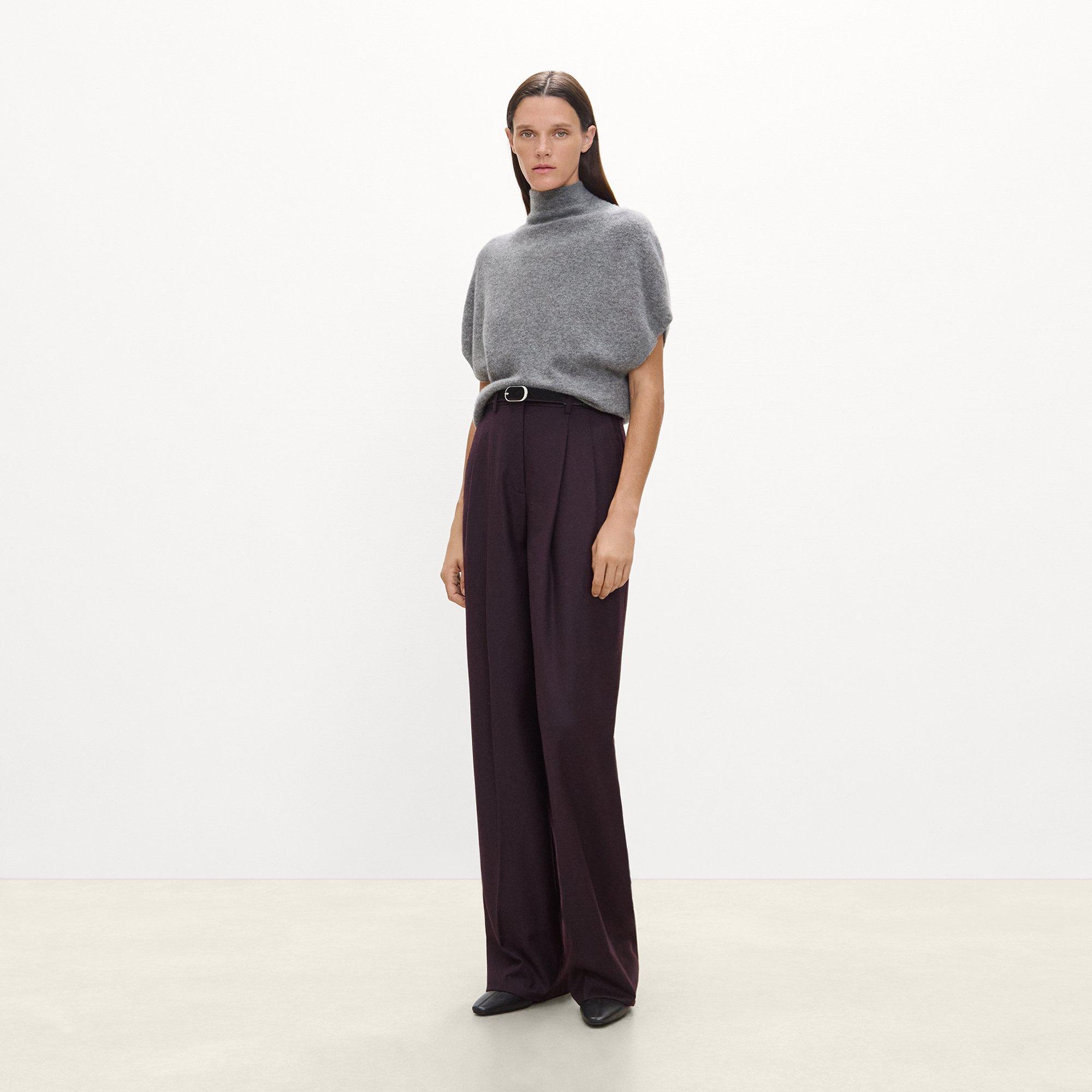 Cap-Sleeve Turtleneck Sweater in Astor Wool