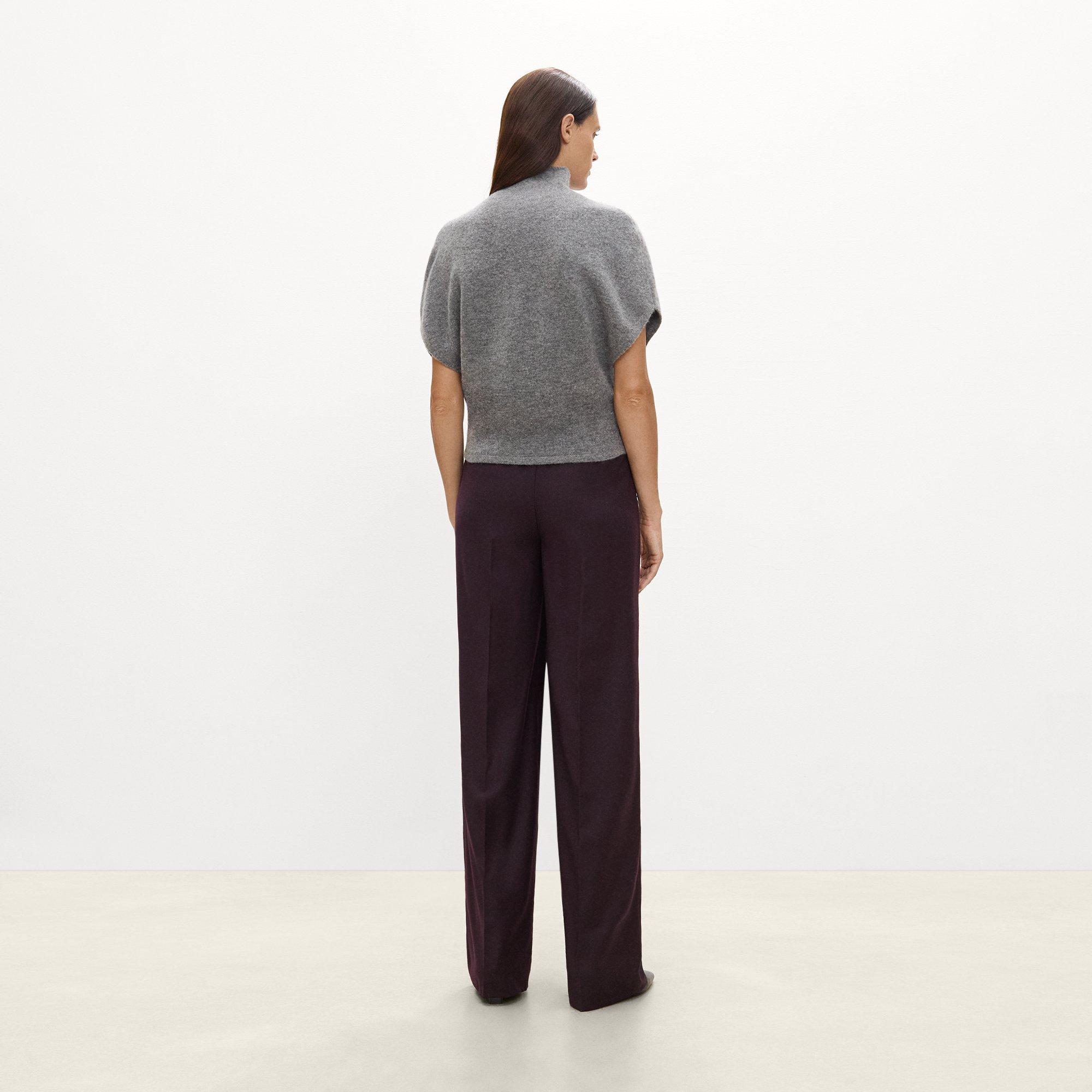 Cap-Sleeve Turtleneck Sweater in Astor Wool