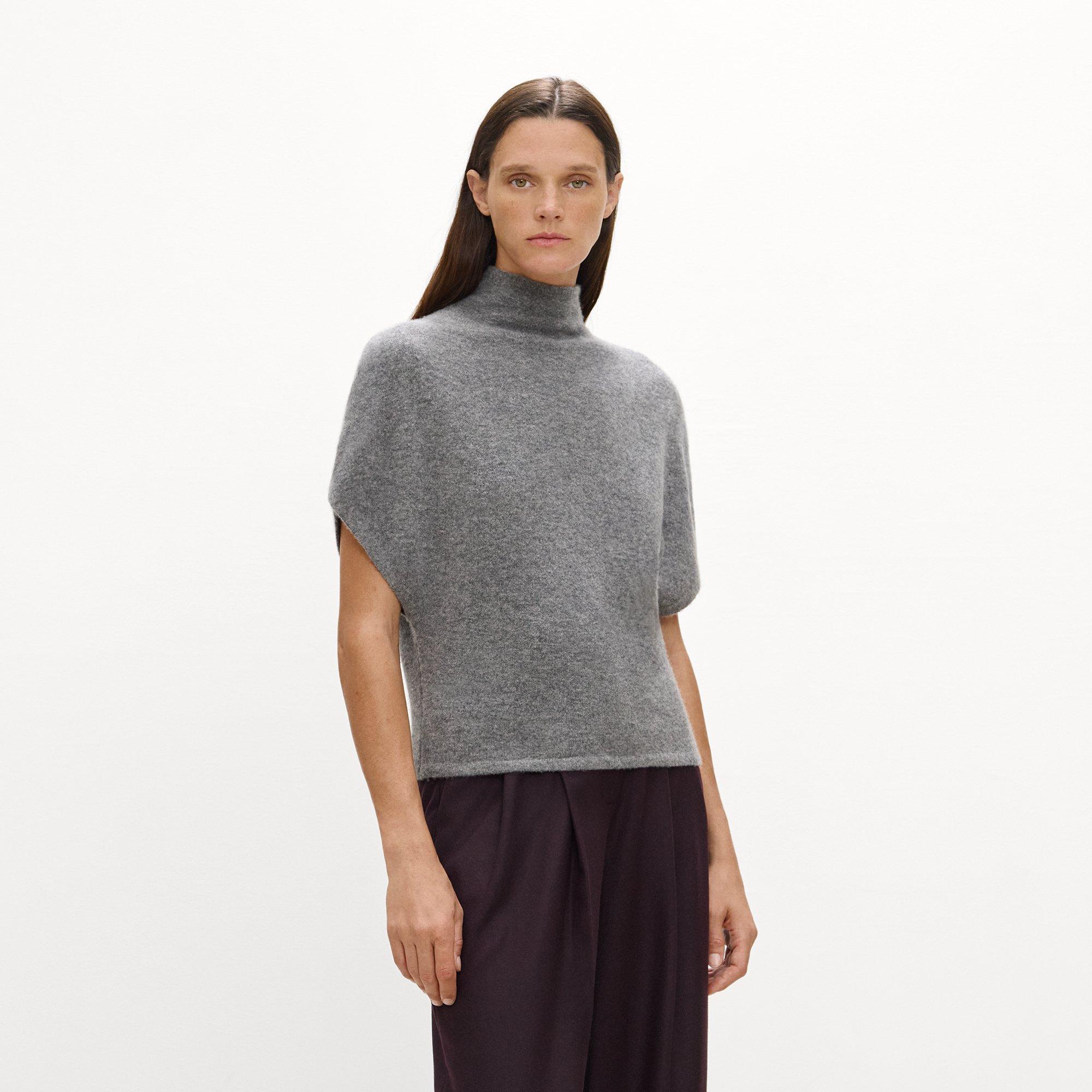 Cap-Sleeve Turtleneck Sweater in Astor Wool