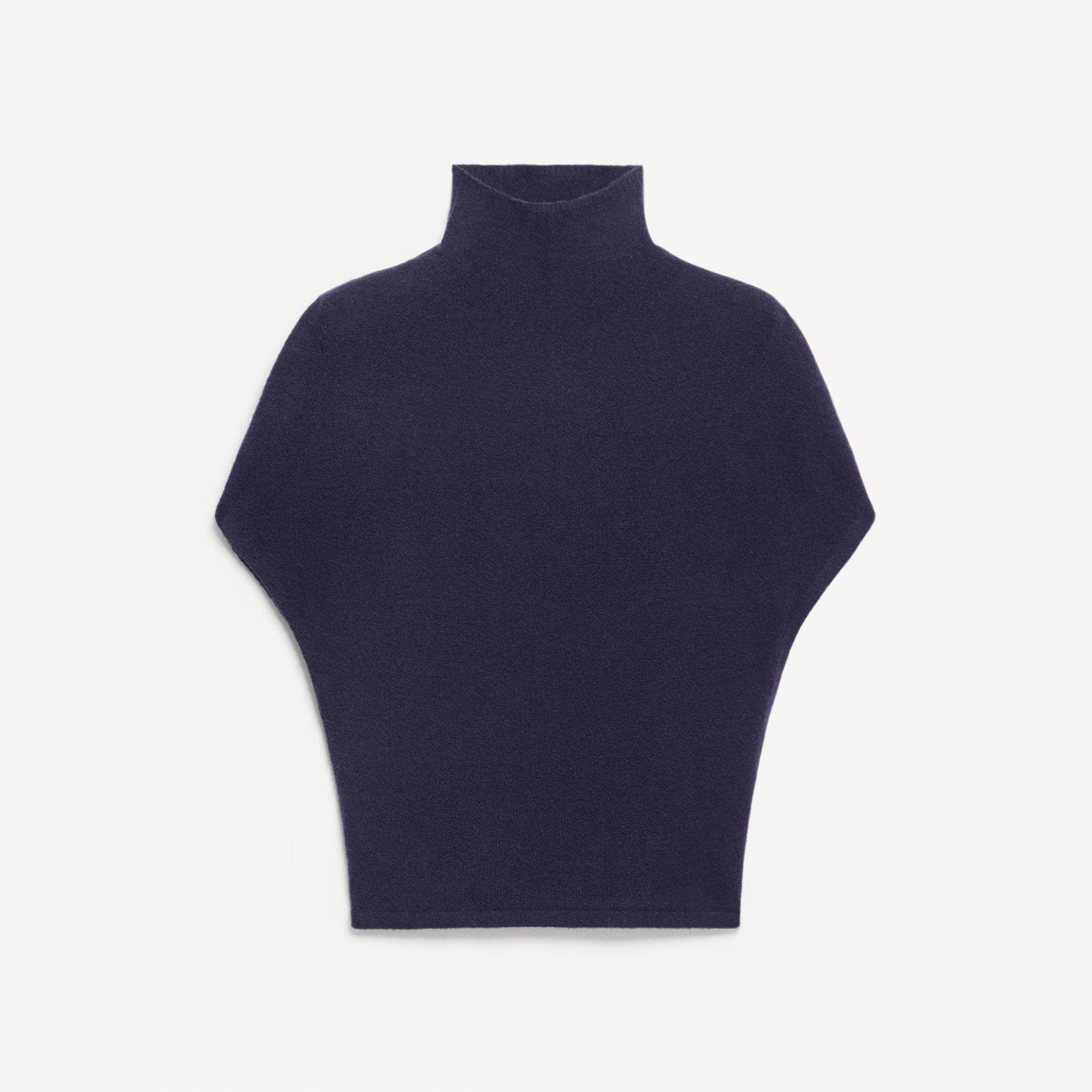 Cap-Sleeve Turtleneck Sweater in Astor Wool