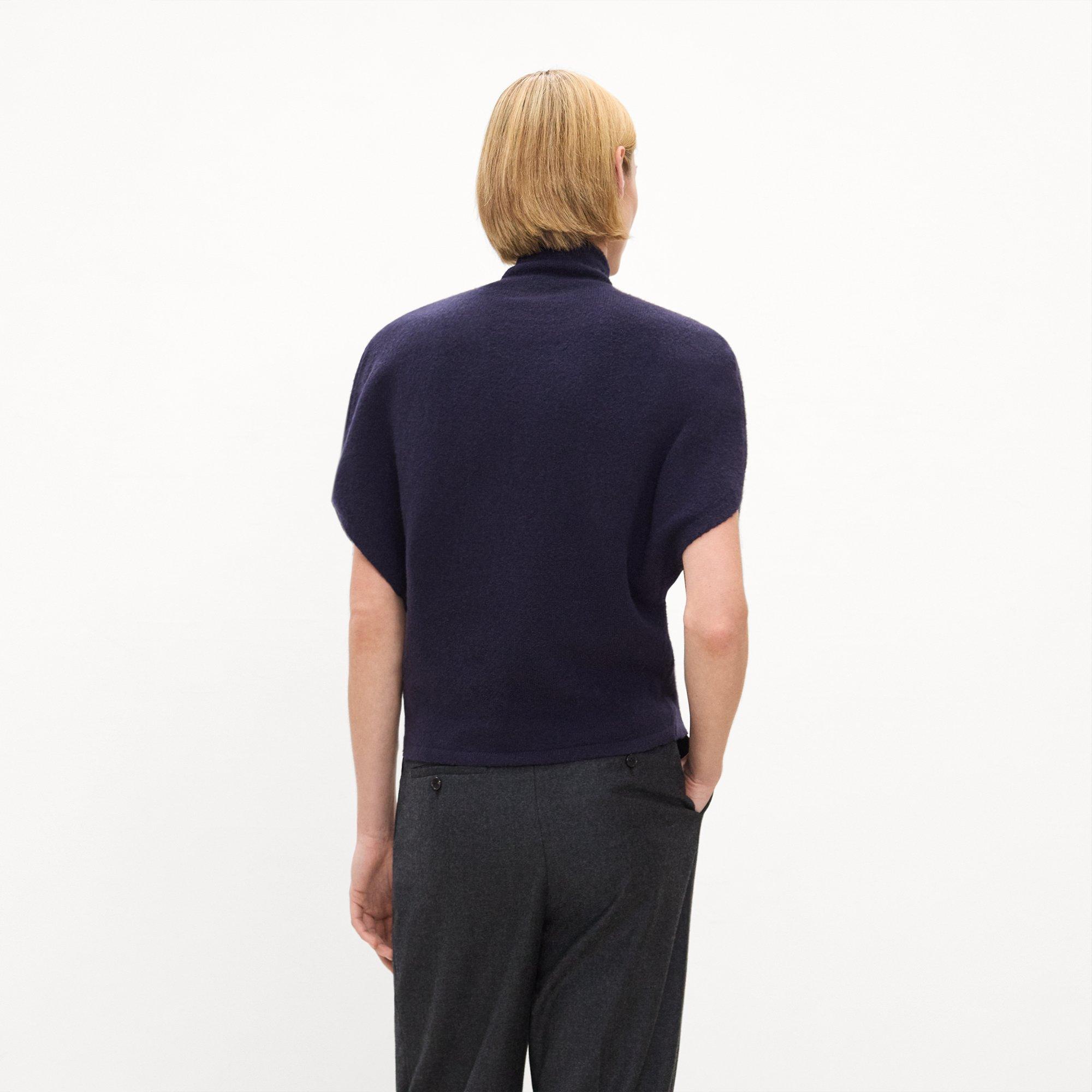 Cap-Sleeve Turtleneck Sweater in Astor Wool
