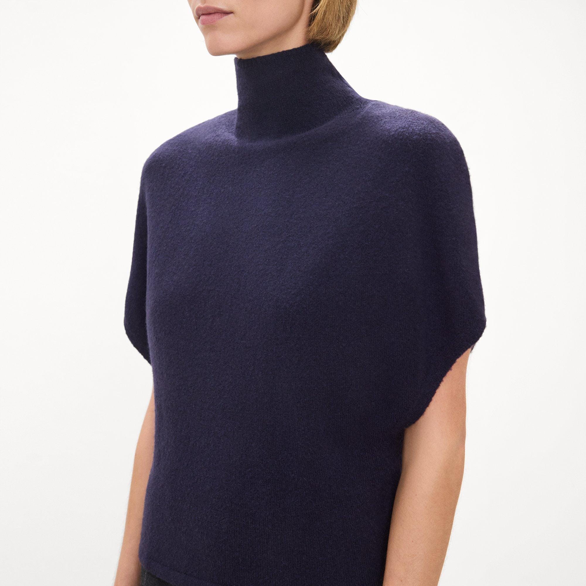 Cap-Sleeve Turtleneck Sweater in Astor Wool