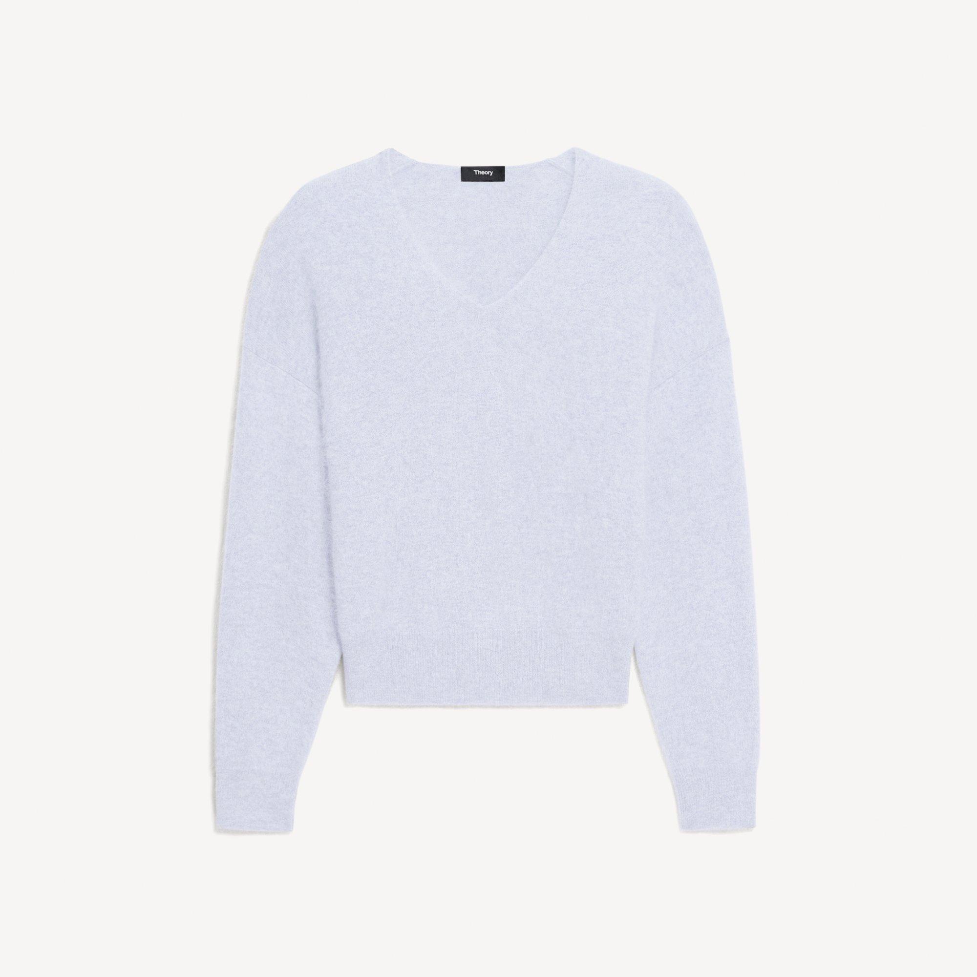 Relaxed V-Neck Sweater in Brushed Cashmere