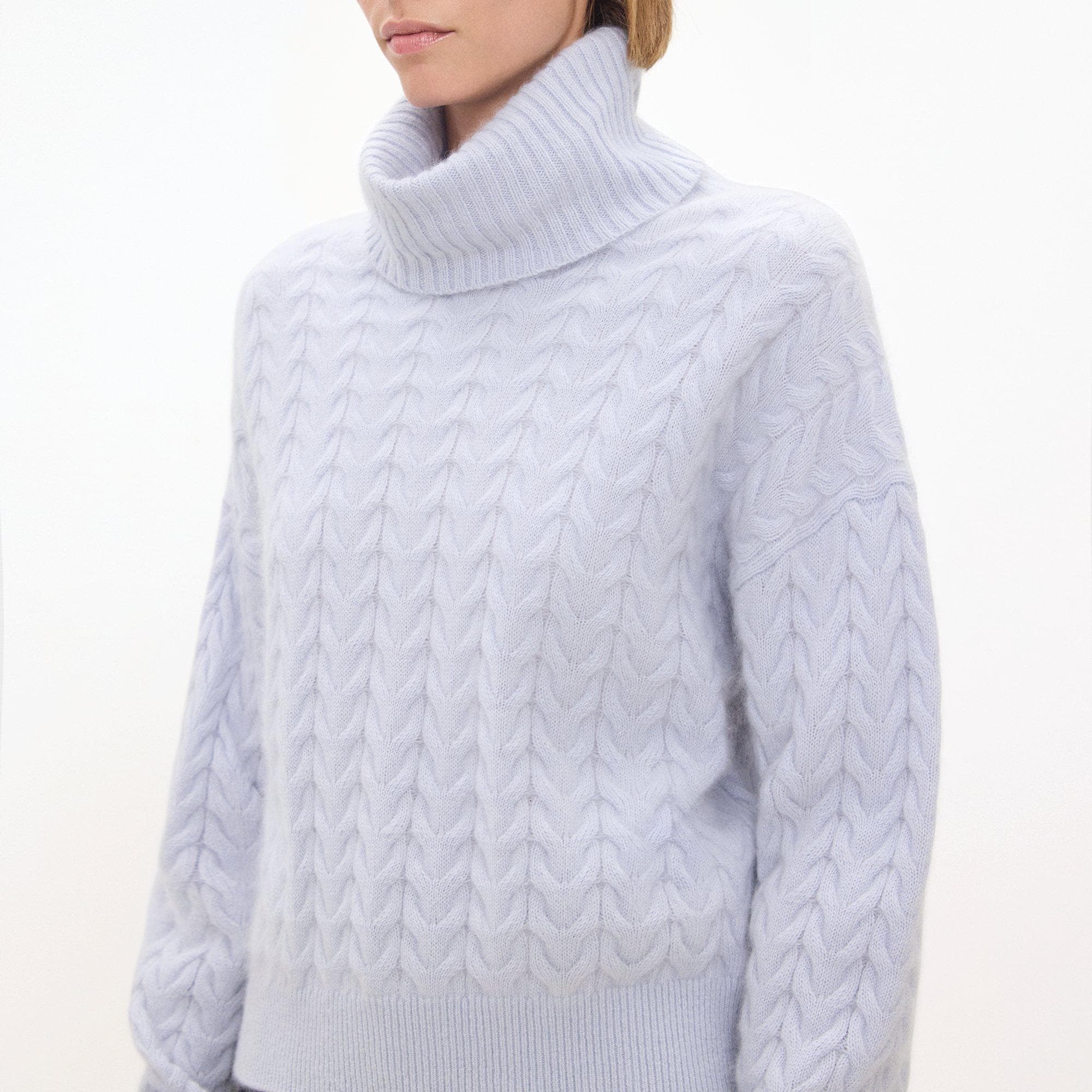 Cable-Knit Sweater in Brushed Cashmere