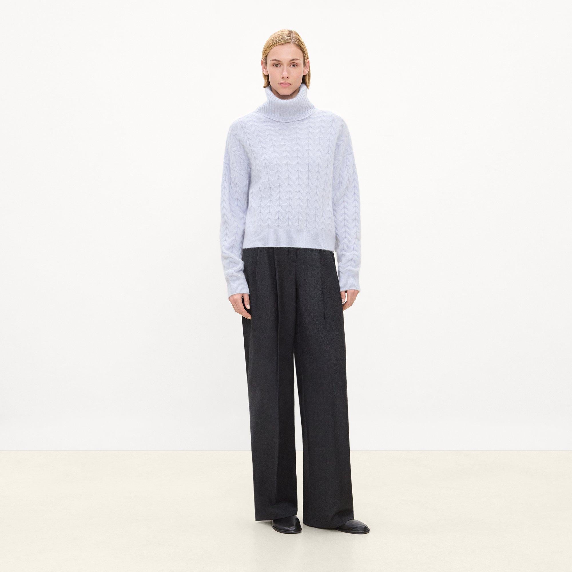 Cable-Knit Sweater in Brushed Cashmere