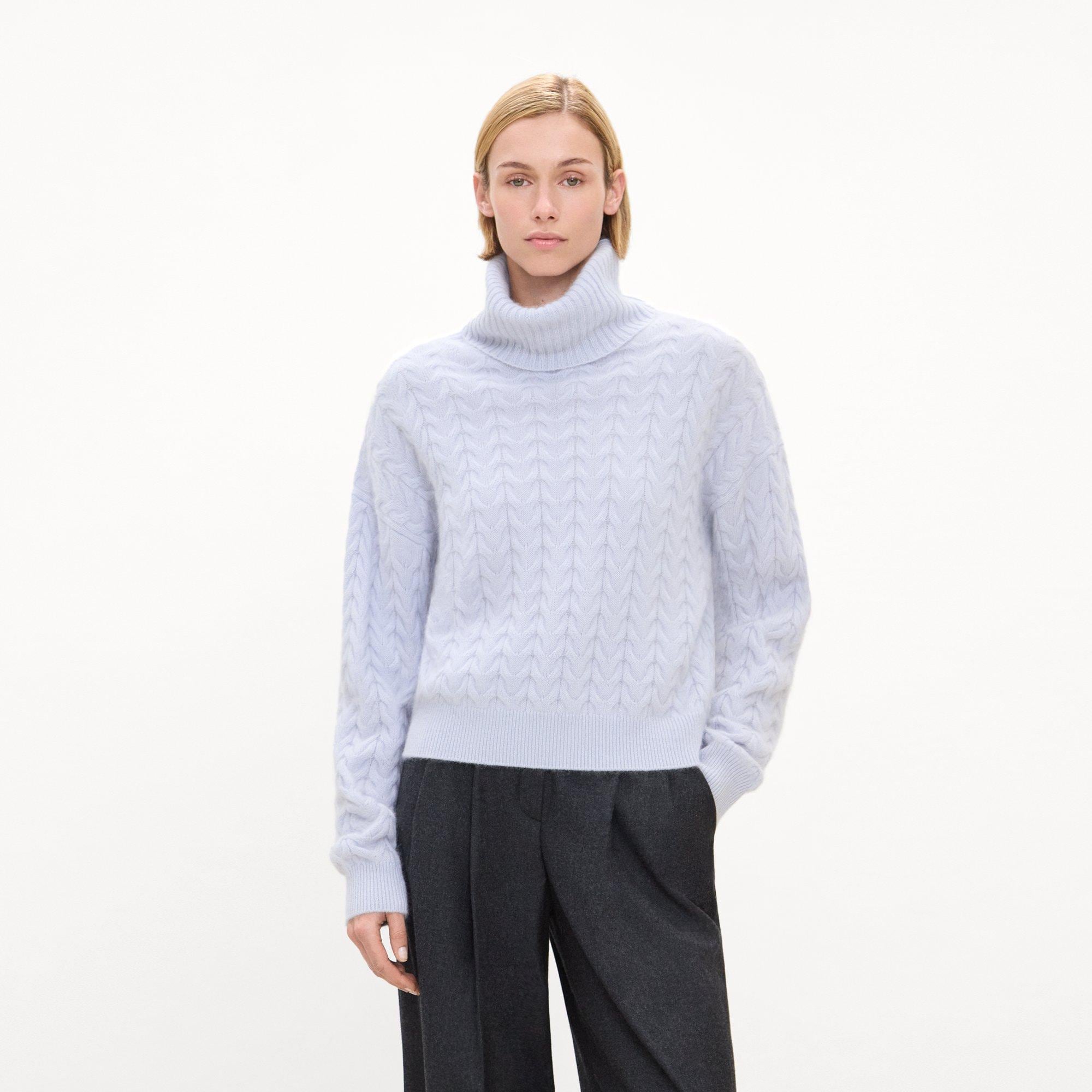 Cable-Knit Sweater in Brushed Cashmere