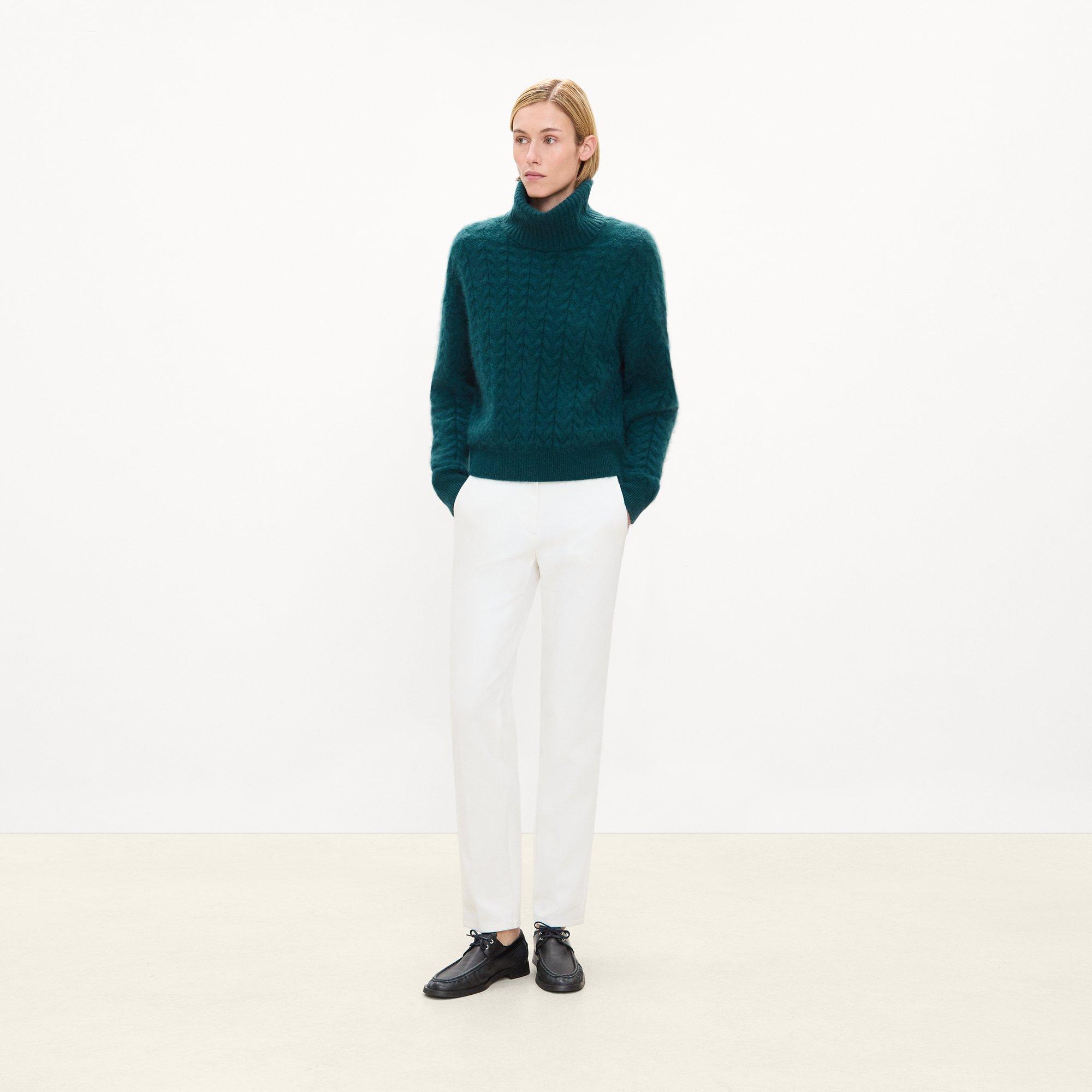 Cable-Knit Sweater in Brushed Cashmere