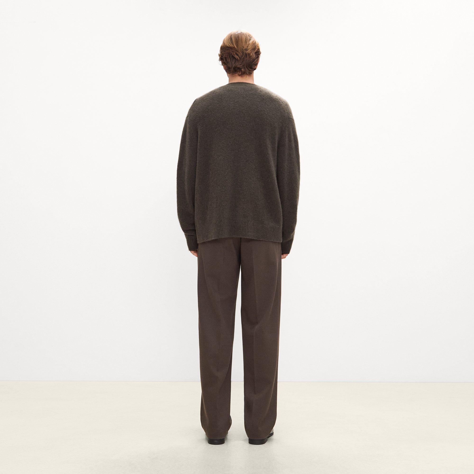 V-Neck Cardigan in Brushed Wool-Yak