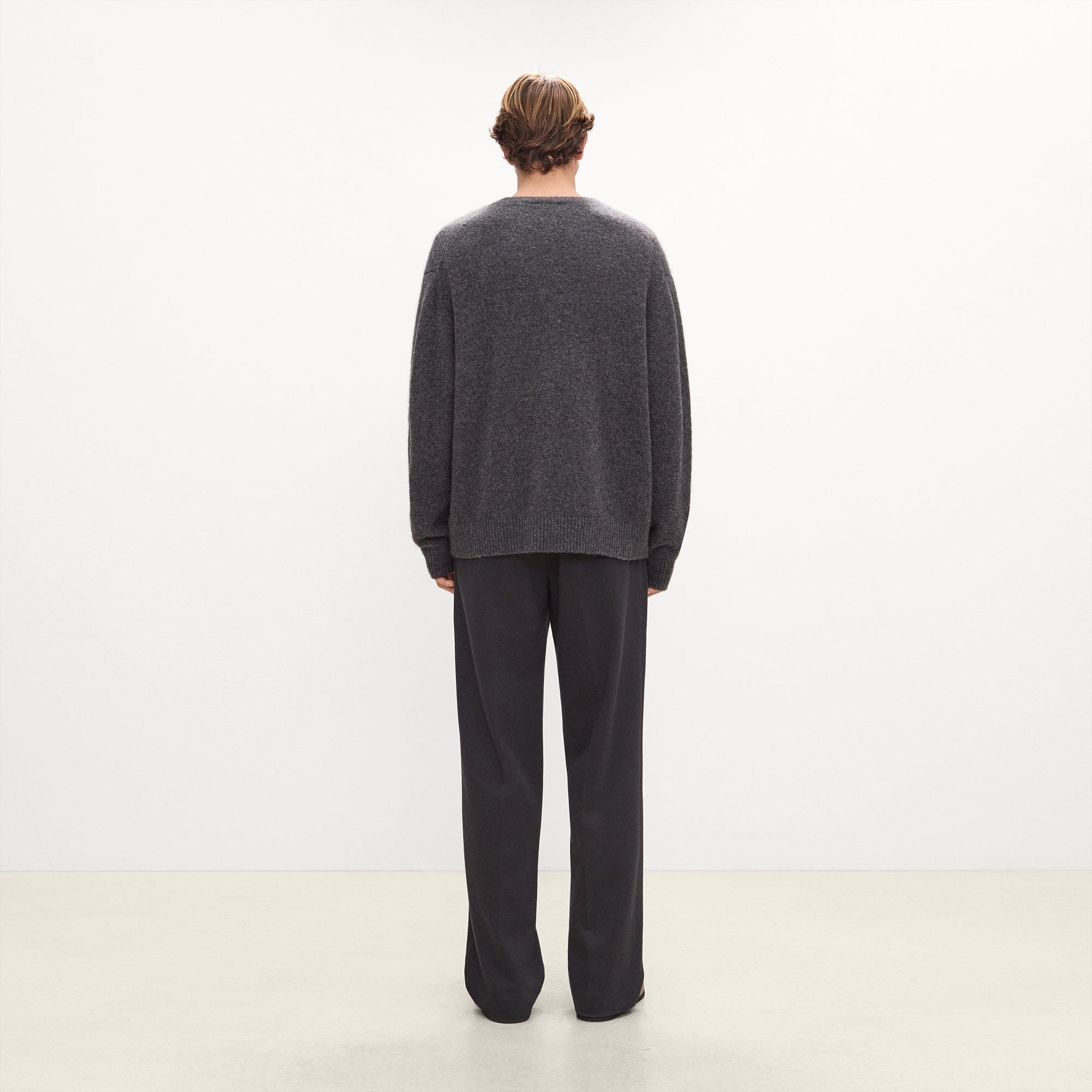 V-Neck Cardigan in Brushed Wool-Yak