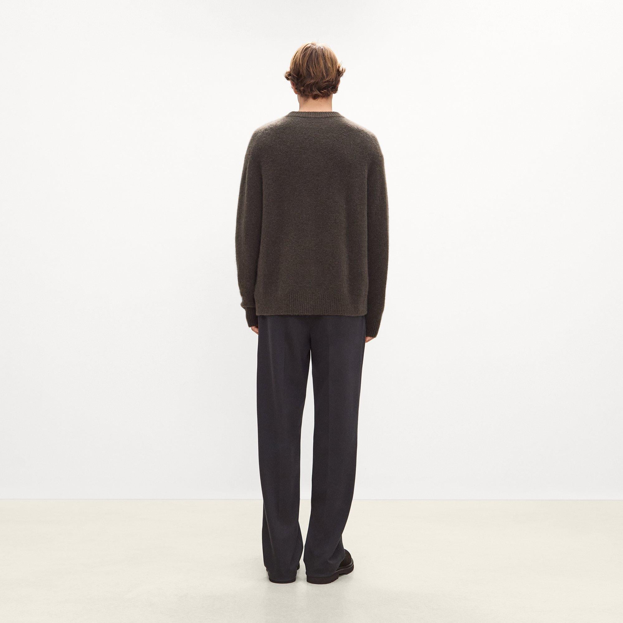 Crewneck Sweater in Brushed Wool-Yak