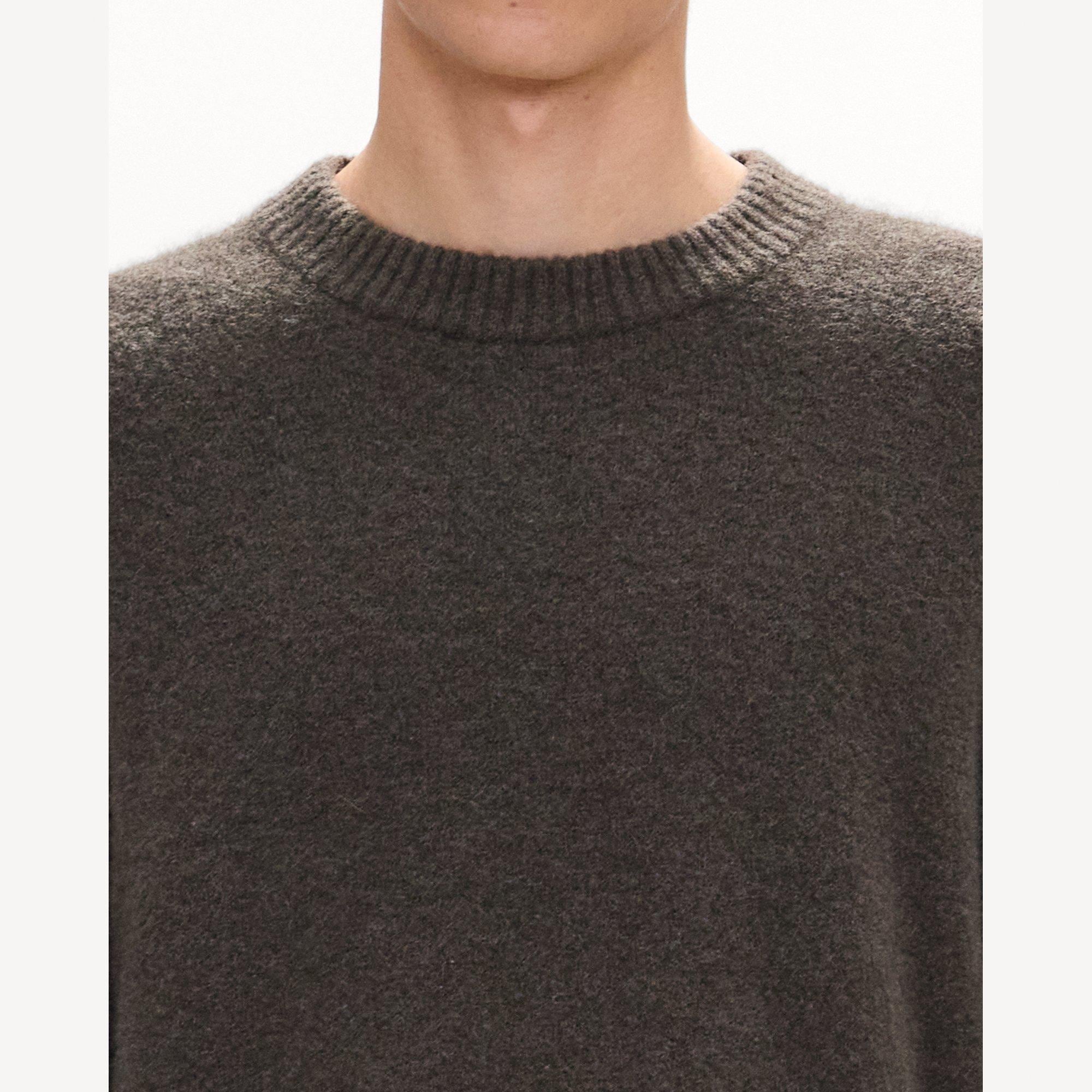Crewneck Sweater in Brushed Wool-Yak