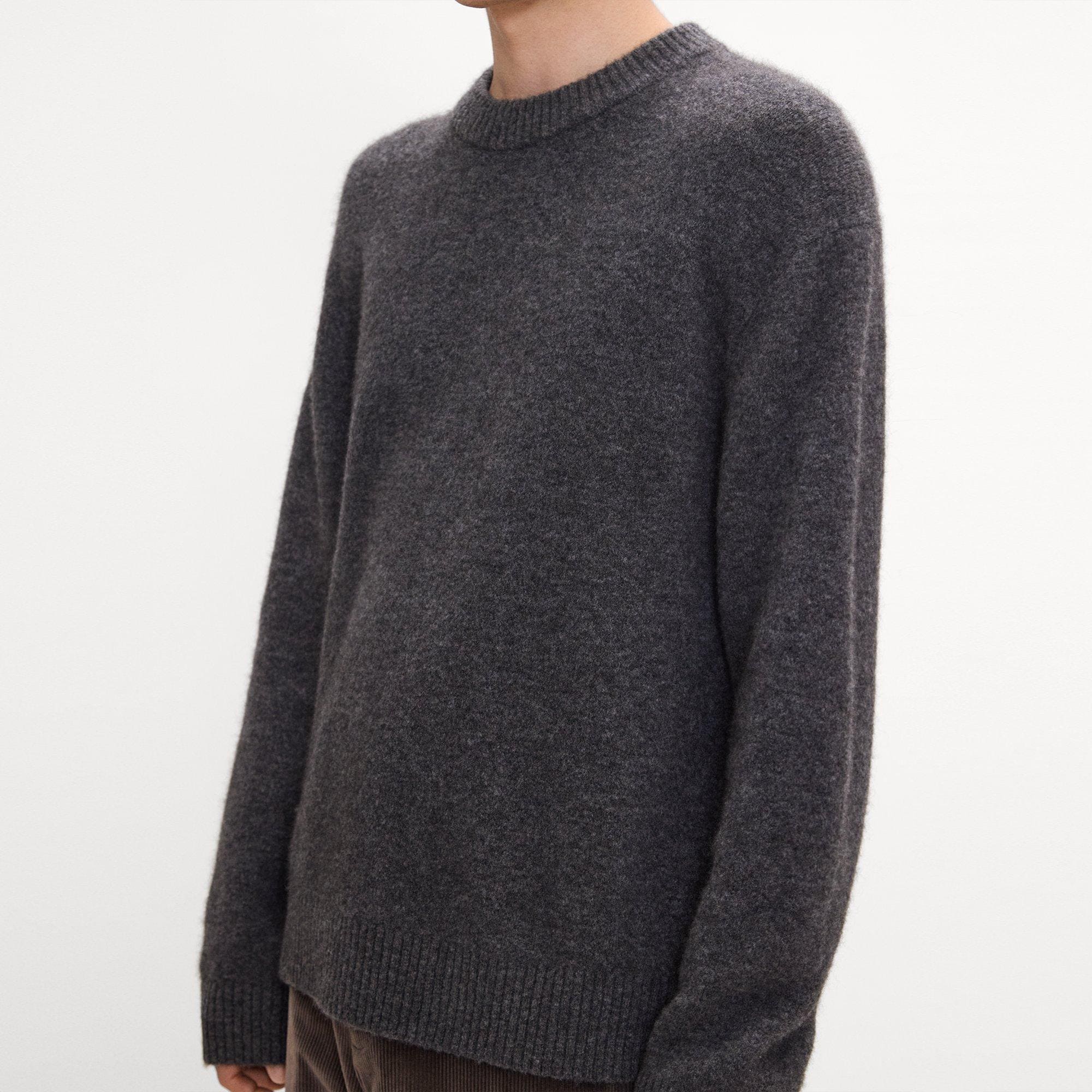 Crewneck Sweater in Brushed Wool-Yak