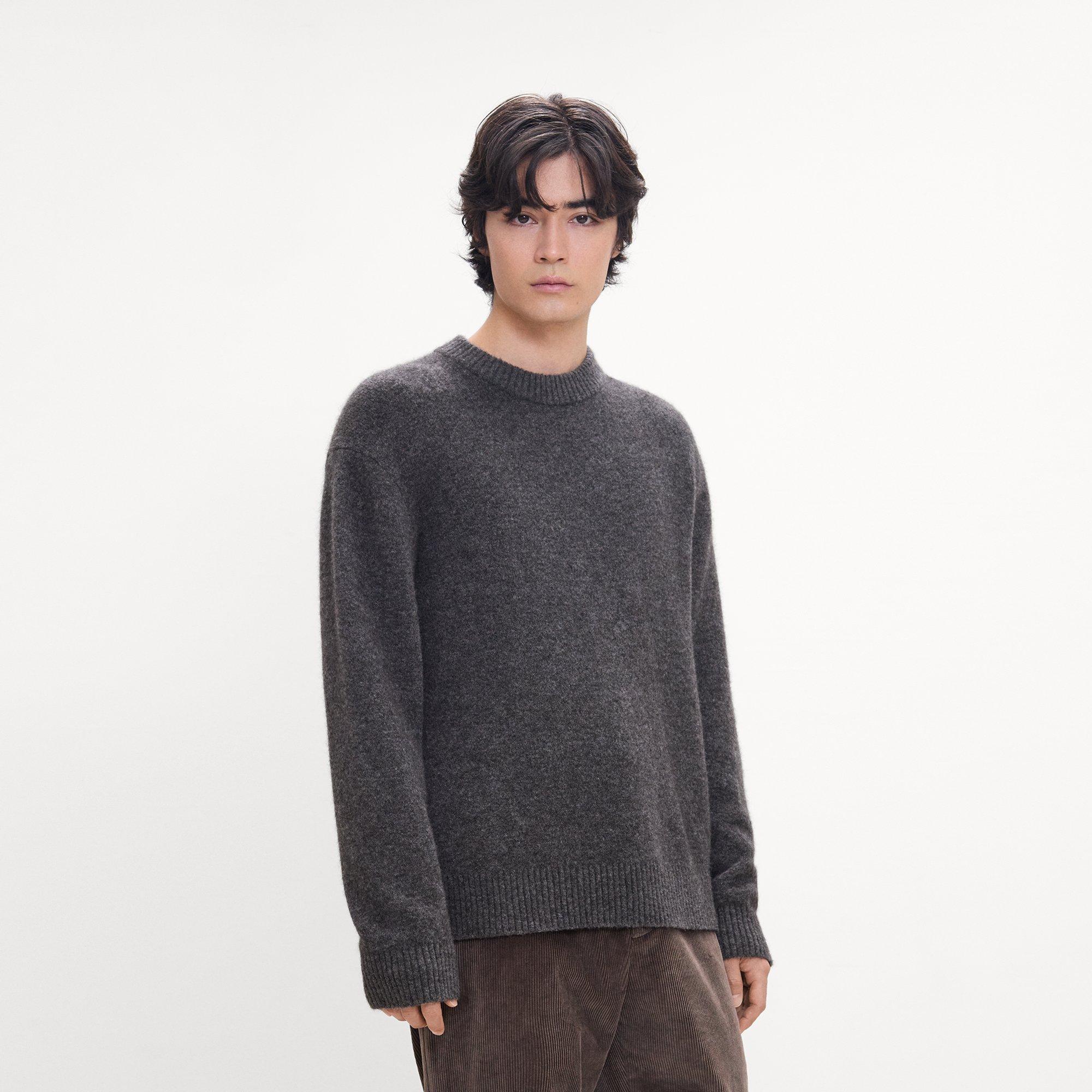 Crewneck Sweater in Brushed Wool-Yak