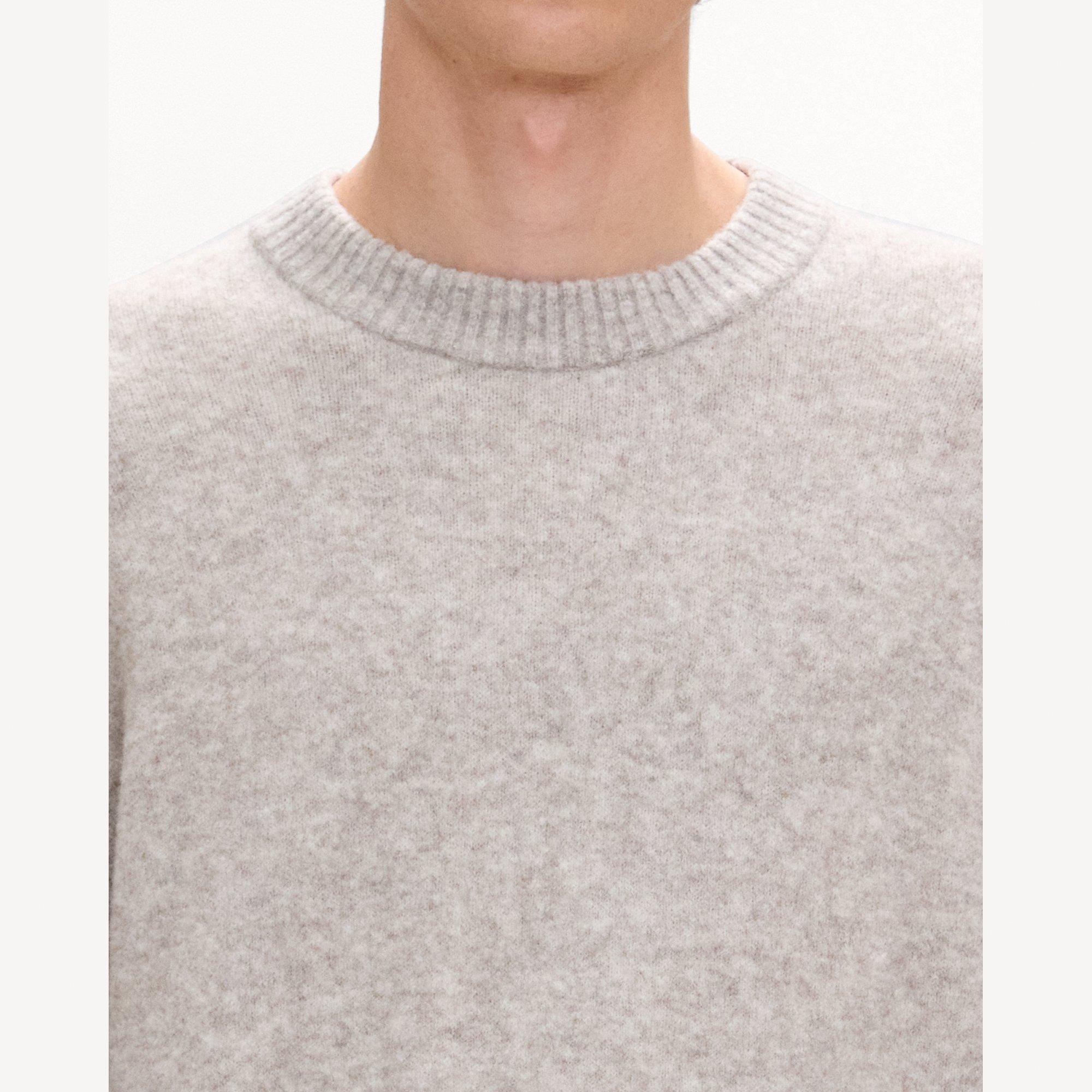 Crewneck Sweater in Brushed Wool-Yak