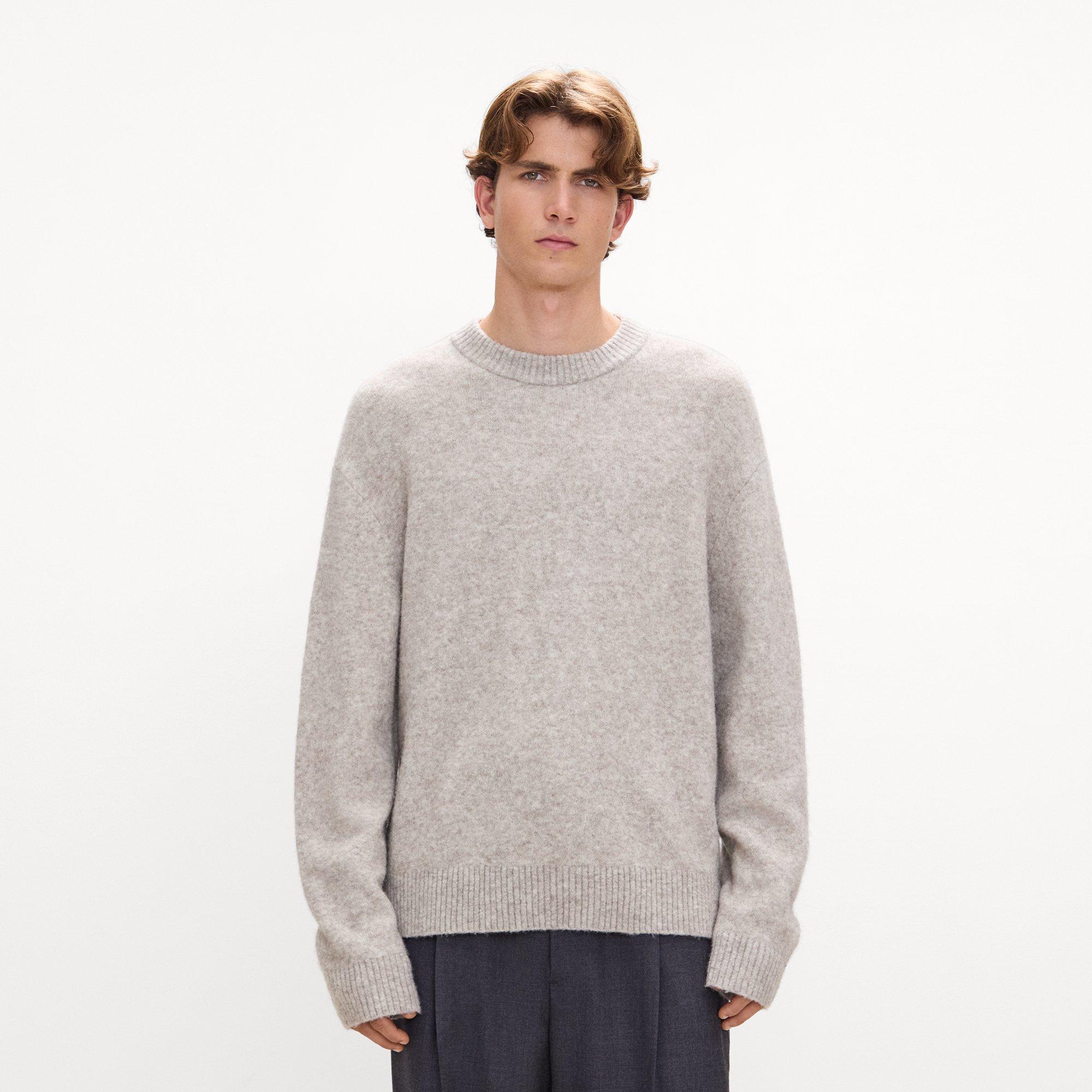 Crewneck Sweater in Brushed Wool-Yak