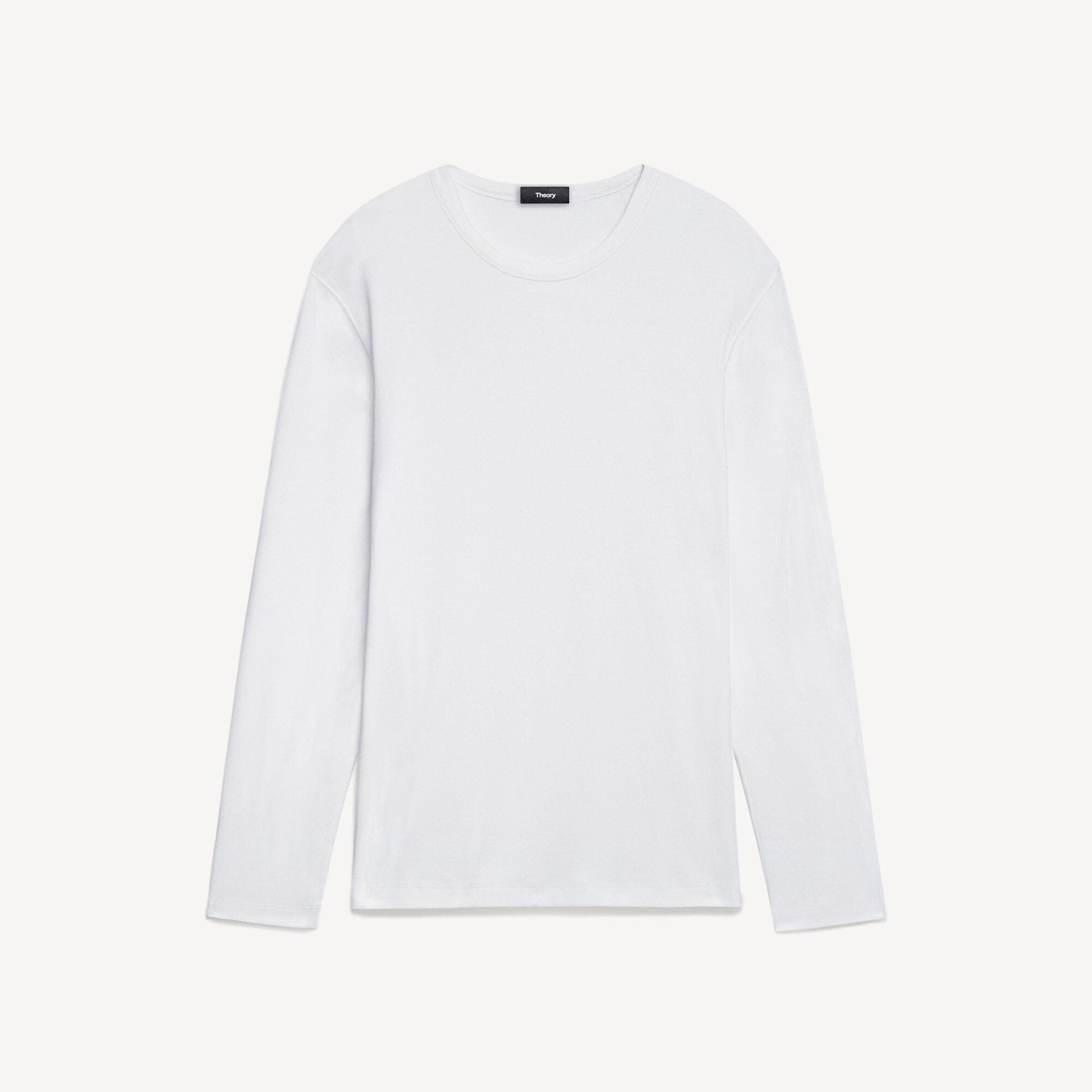 Crewneck Long-Sleeve Tee in Cotton-Blend Knit
