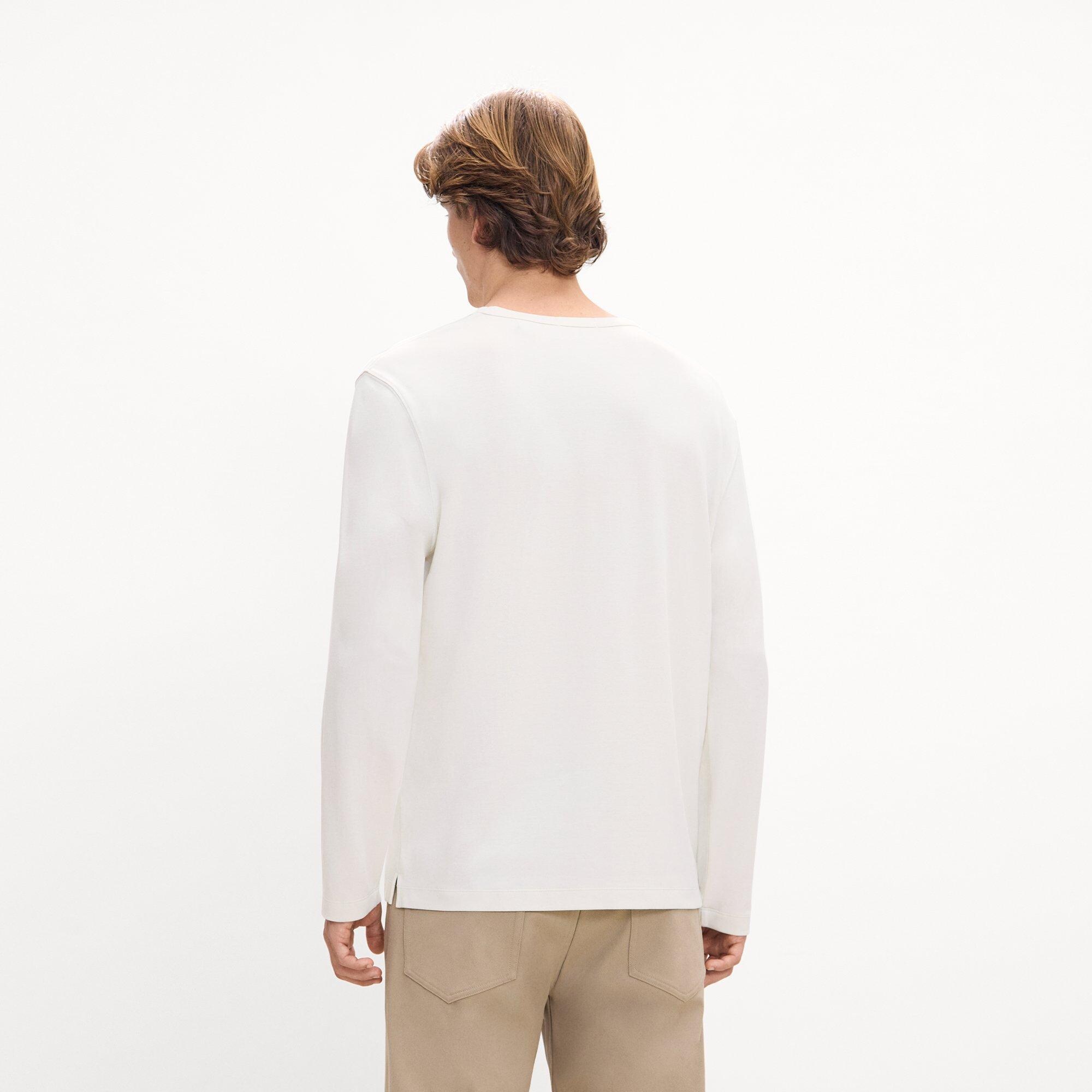 Crewneck Long-Sleeve Tee in Cotton-Blend Knit