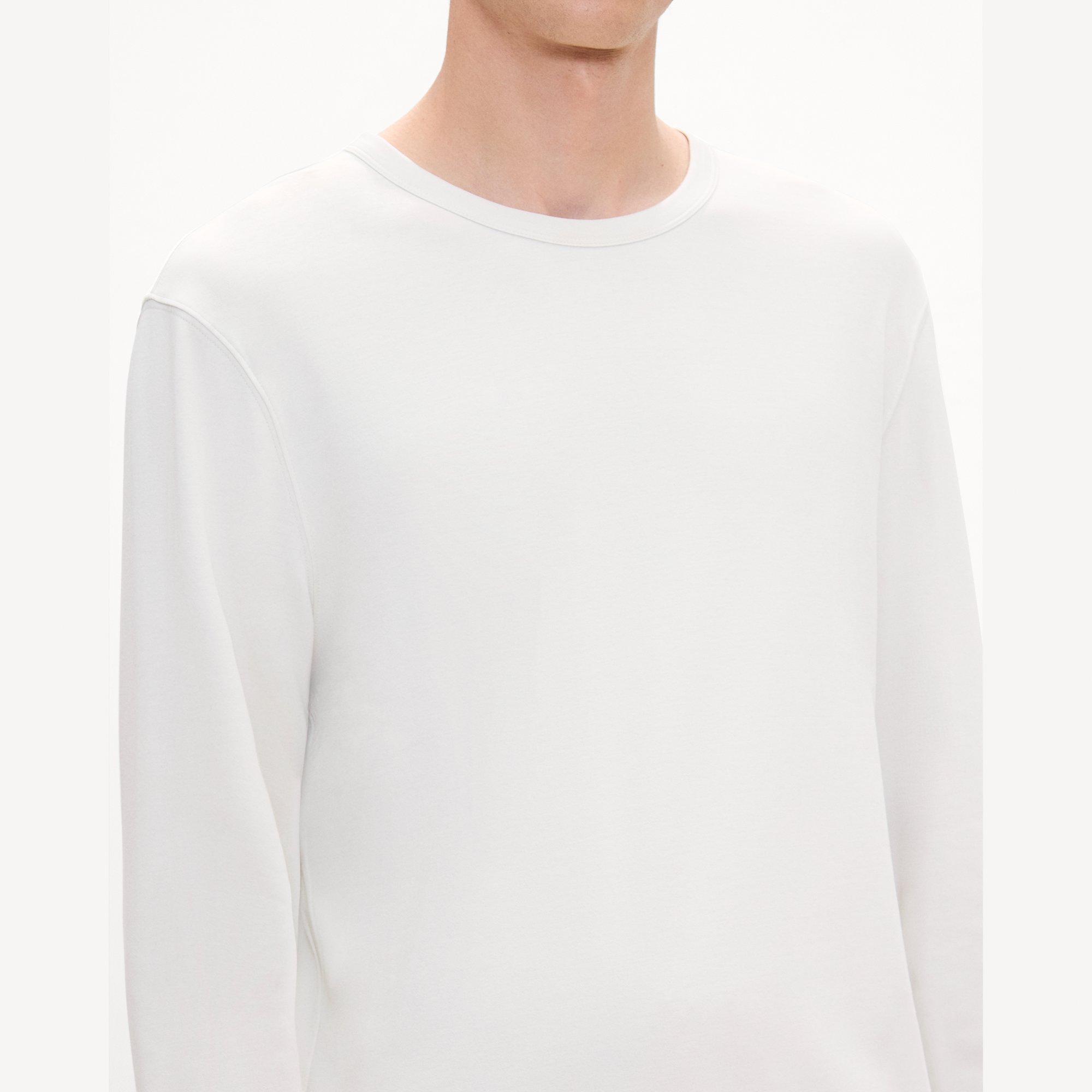 Crewneck Long-Sleeve Tee in Cotton-Blend Knit