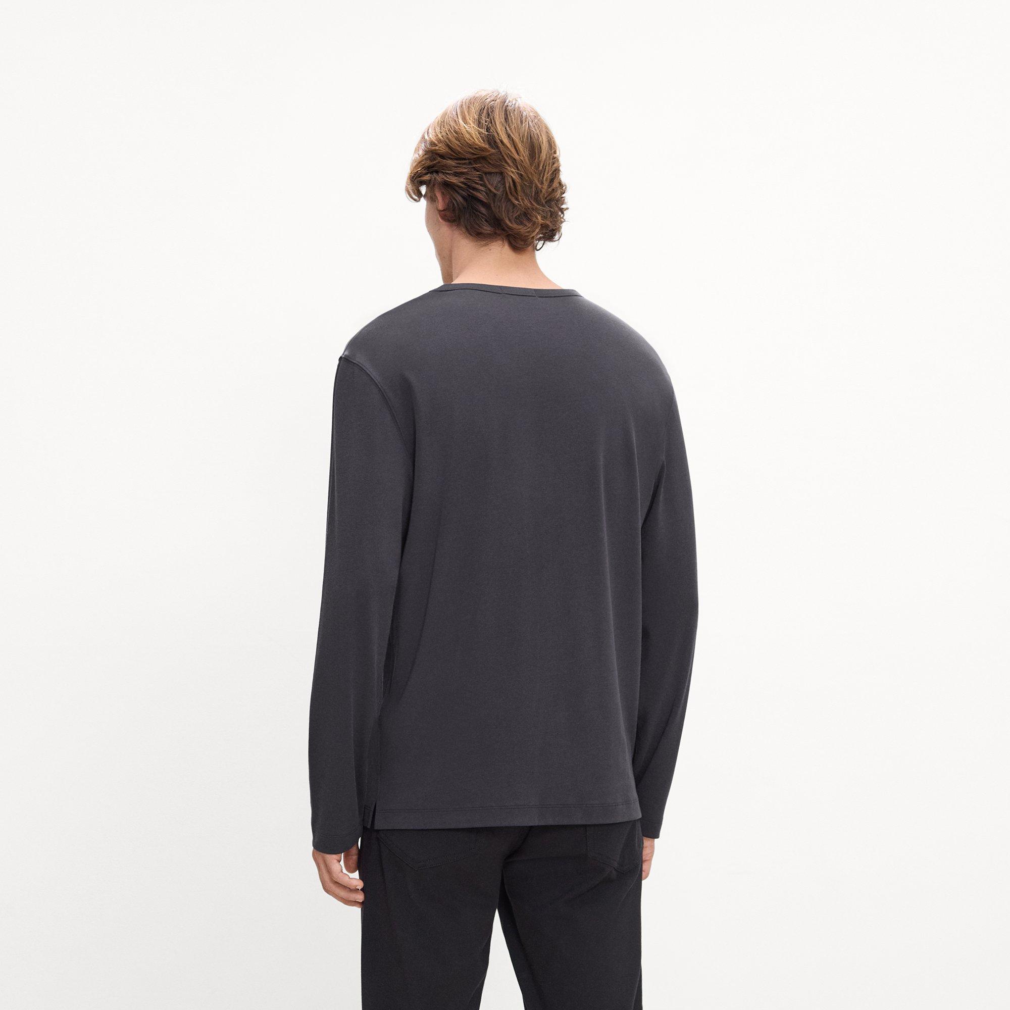 Crewneck Long-Sleeve Tee in Cotton-Blend Knit