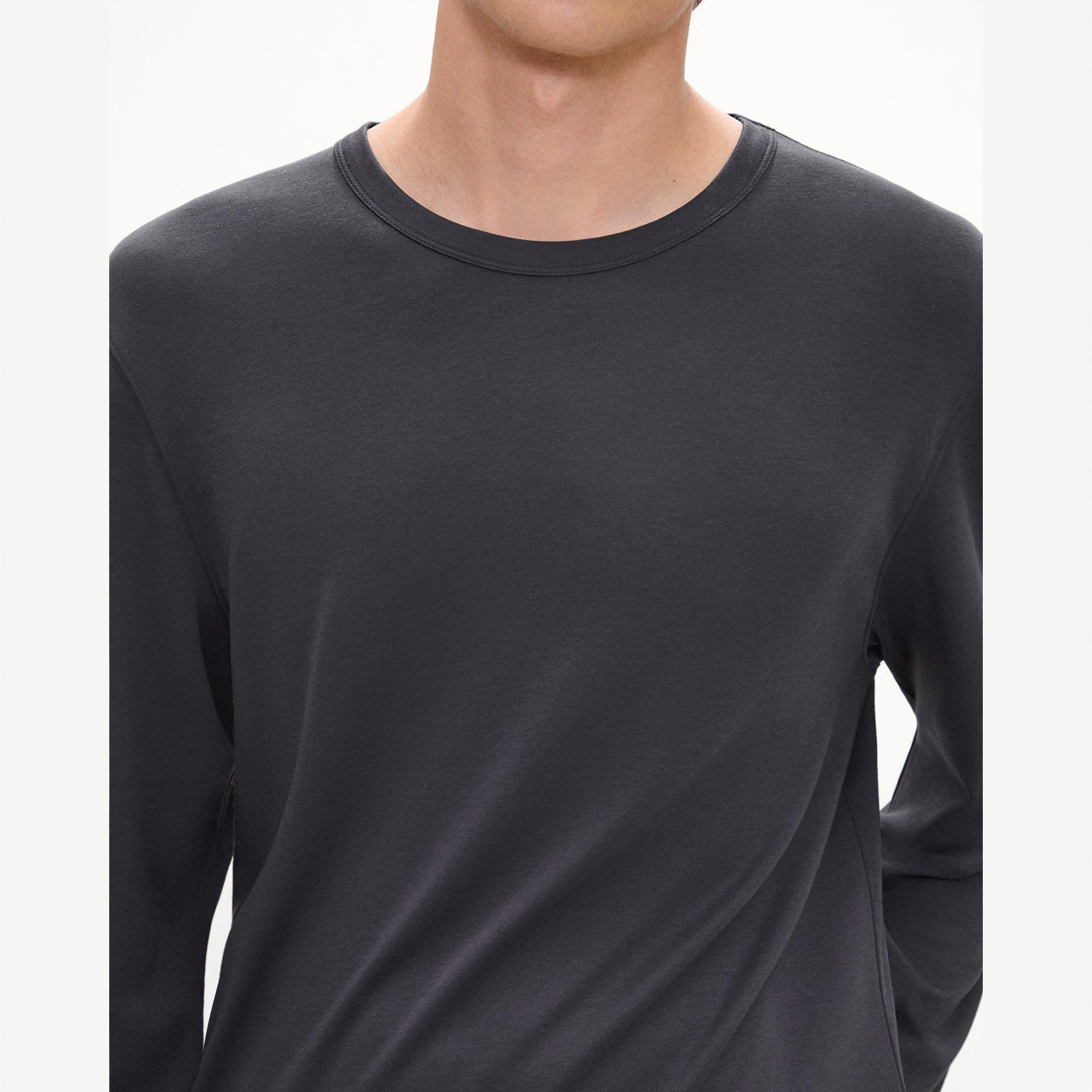 Crewneck Long-Sleeve Tee in Cotton-Blend Knit