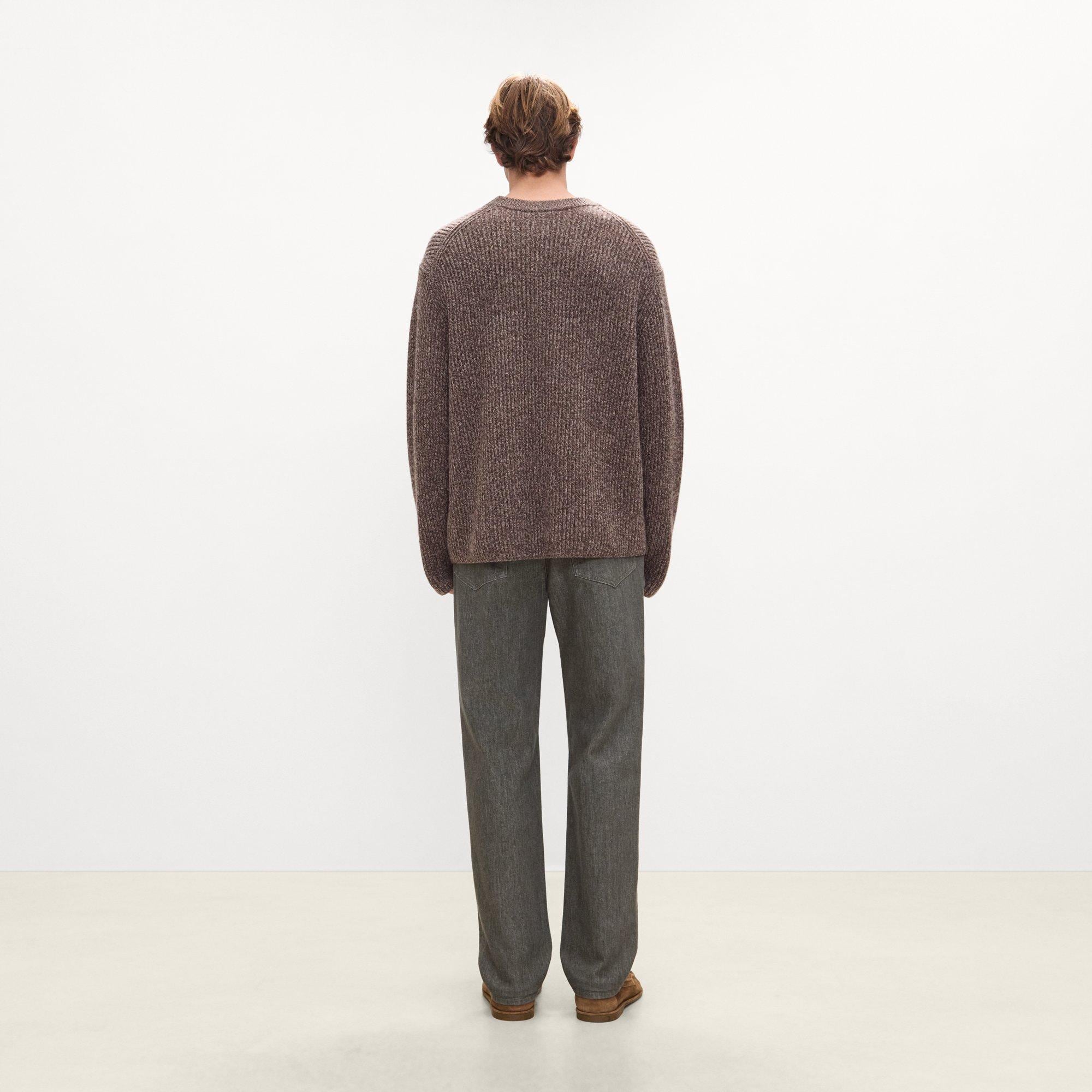 Crewneck Sweater in Wool Boucl&eacute; Twist