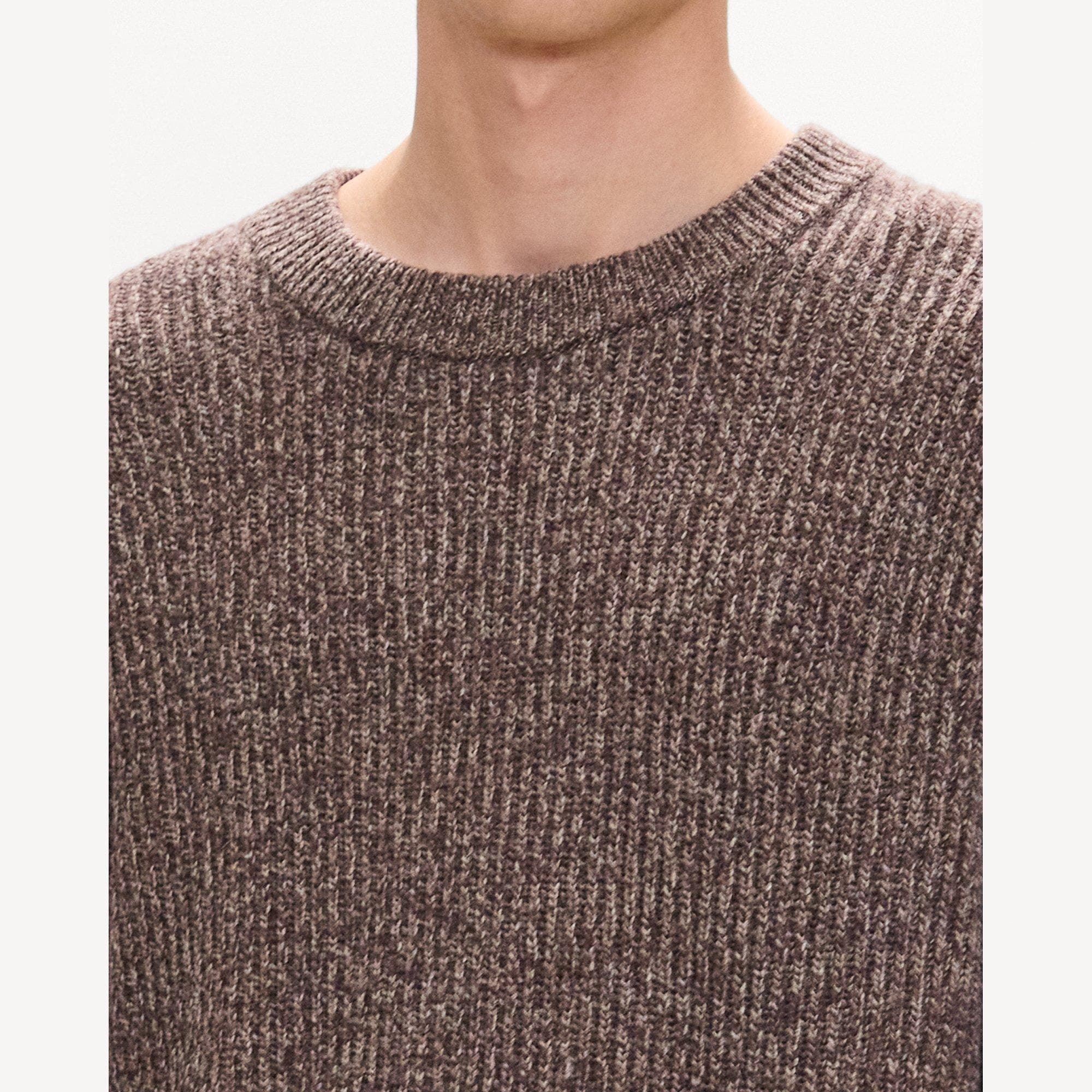 Crewneck Sweater in Wool Boucl&eacute; Twist