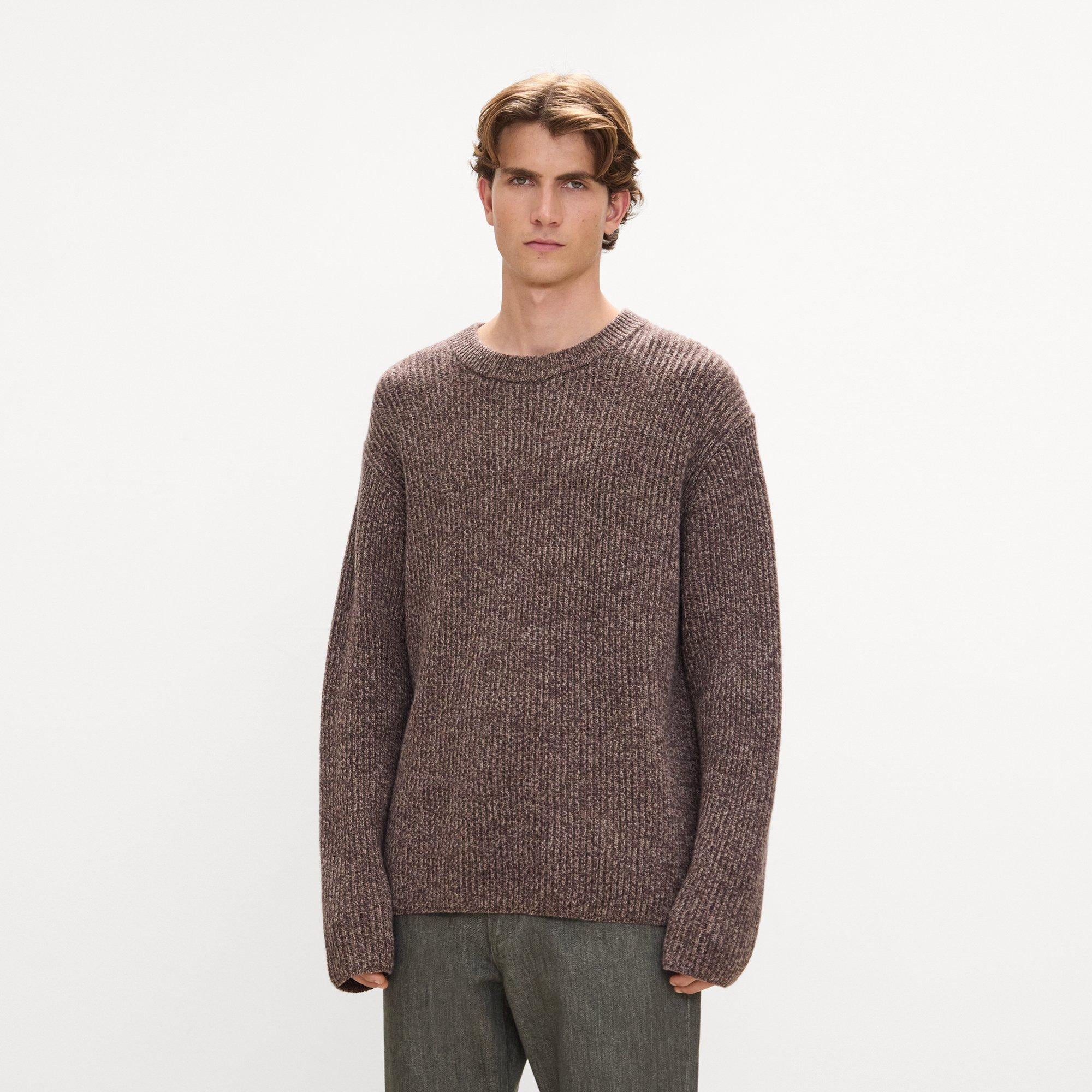 Crewneck Sweater in Wool Boucl&eacute; Twist