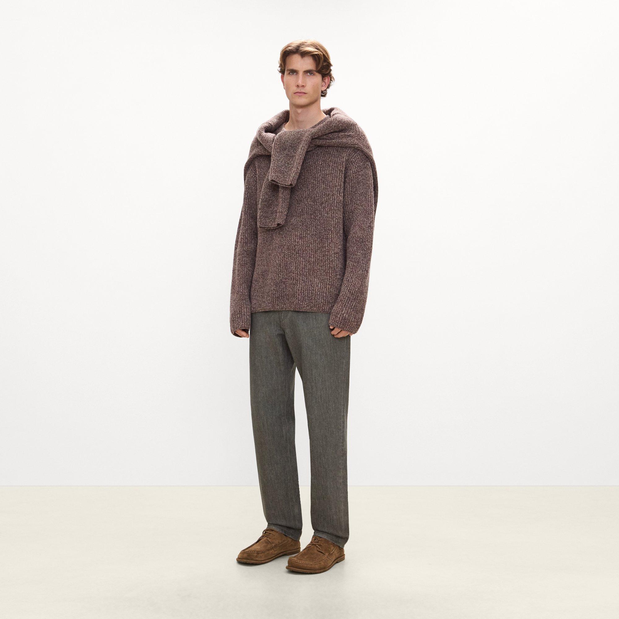 Crewneck Sweater in Wool Boucl&eacute; Twist