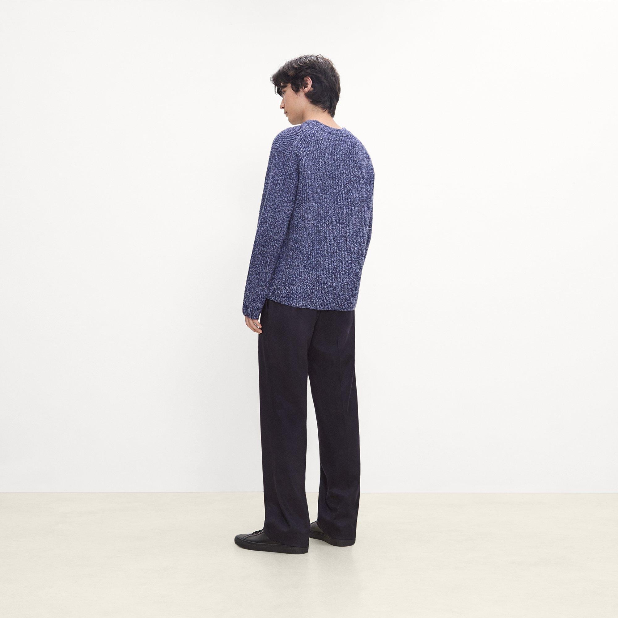 Crewneck Sweater in Wool Boucl&eacute; Twist