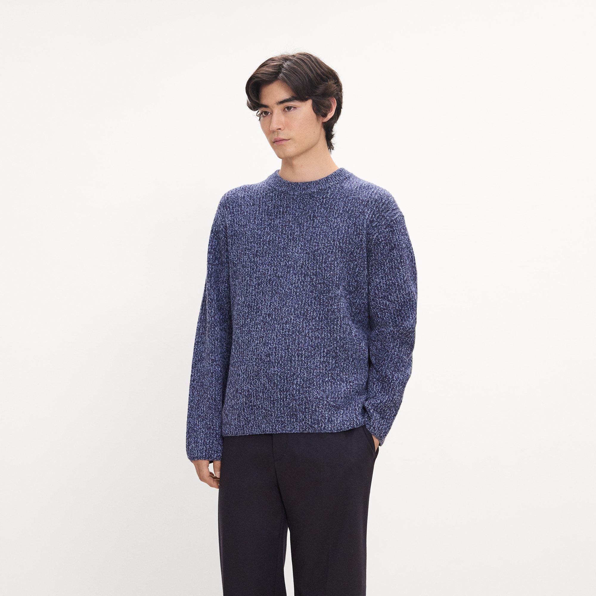 Crewneck Sweater in Wool Boucl&eacute; Twist