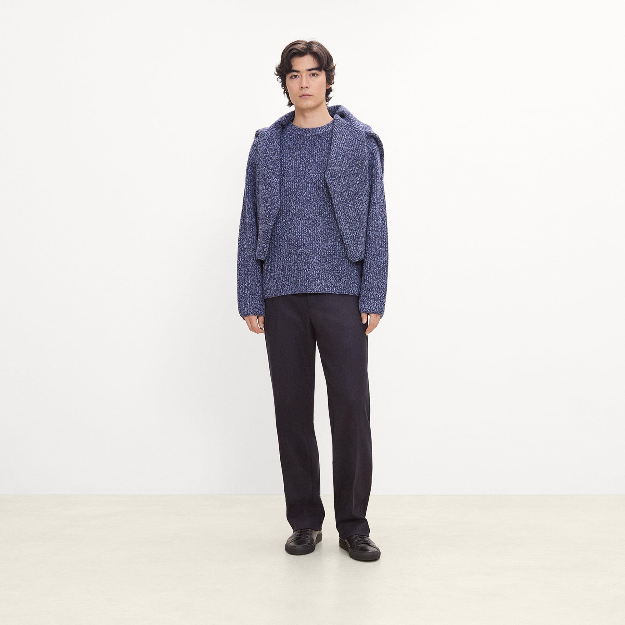 Crewneck Sweater in Wool Boucl&eacute; Twist