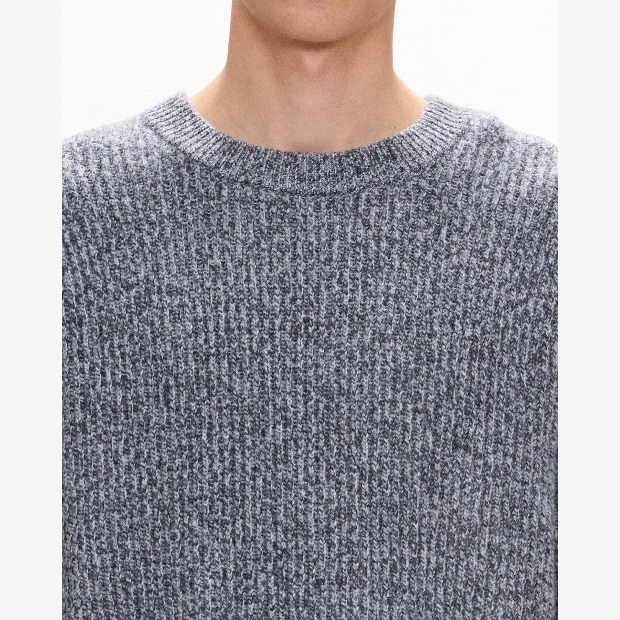 Crewneck Sweater in Wool Boucl&eacute; Twist