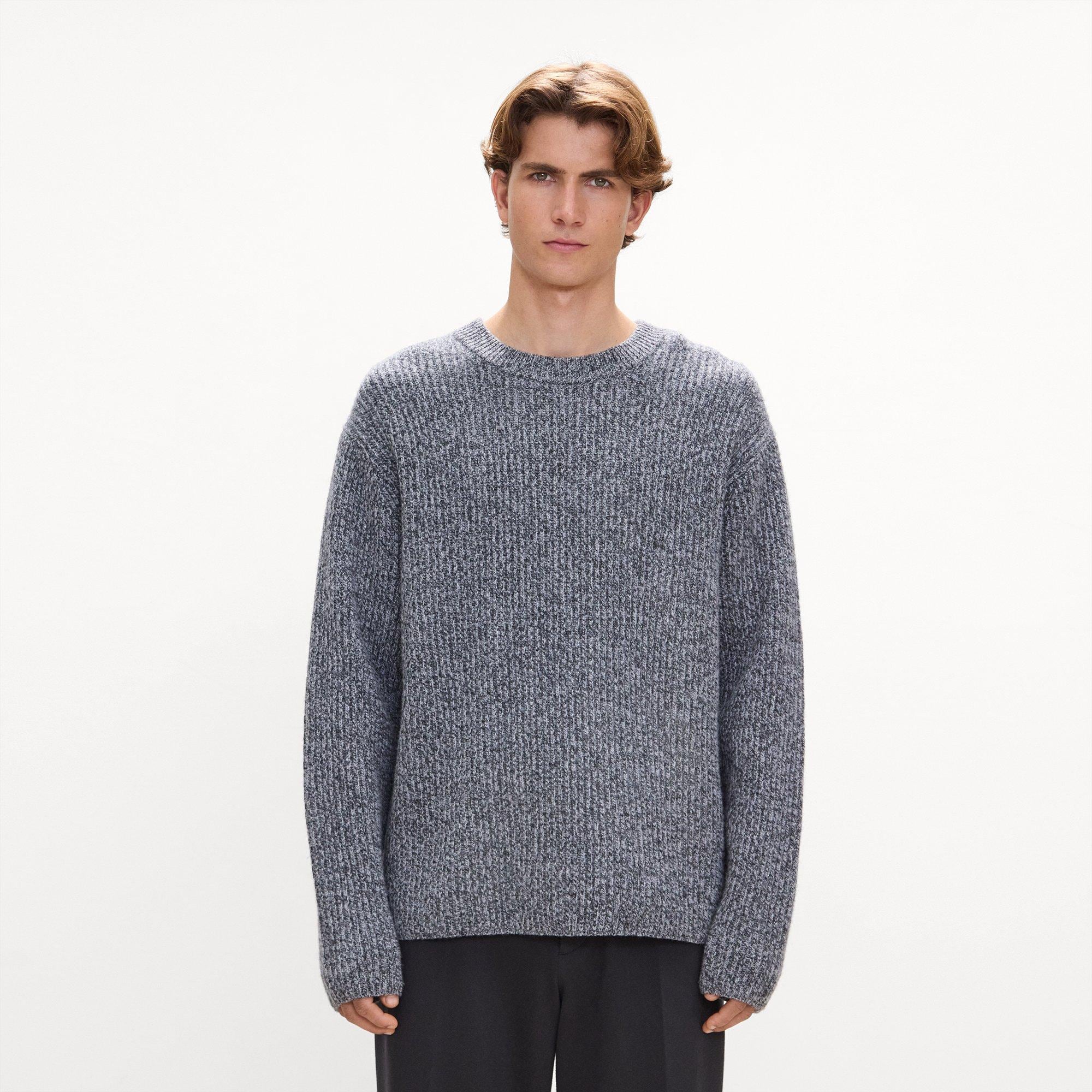 Crewneck Sweater in Wool Boucl&eacute; Twist