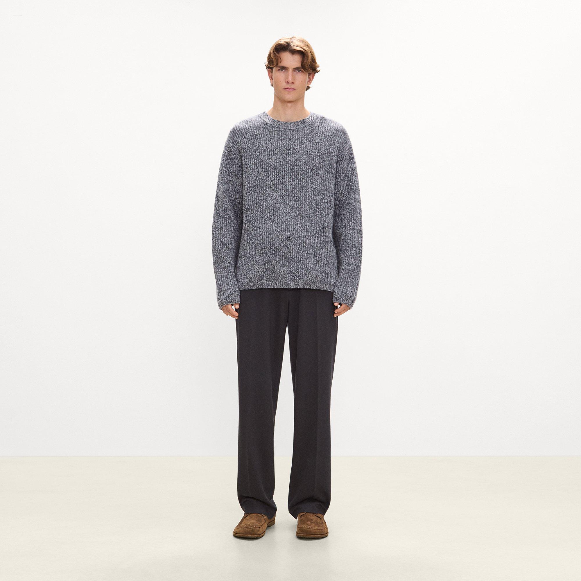 Crewneck Sweater in Wool Boucl&eacute; Twist