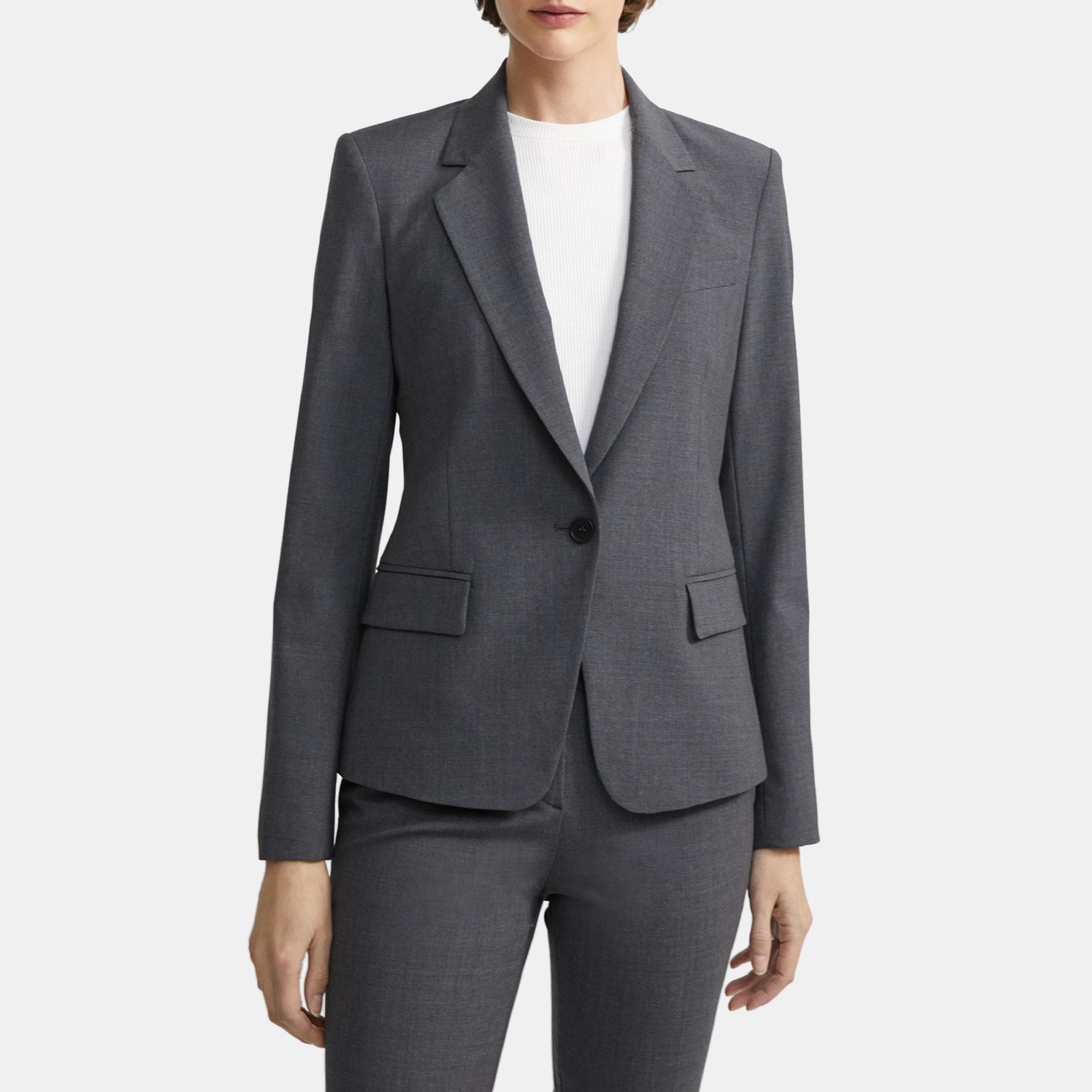 Theory Womens stretch wool GABE N One Button Blazer Jacket new size 6 NWT  $455