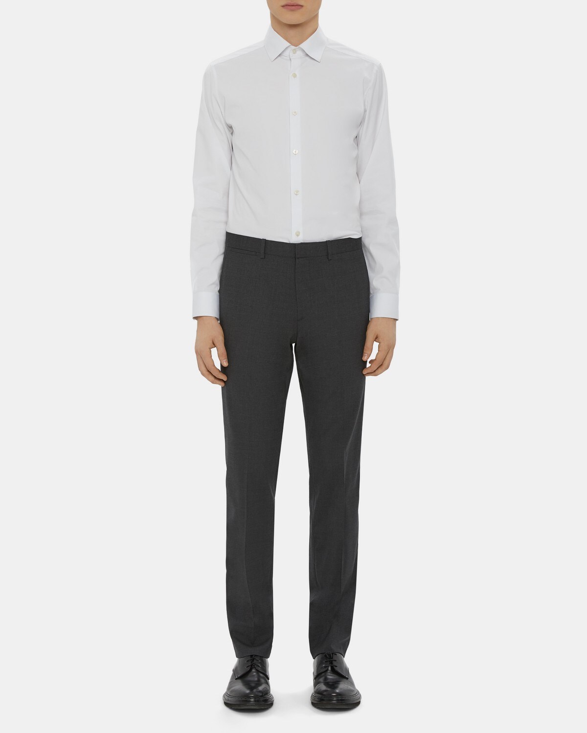 띠어리 팬츠 Theory Straight-Fit Suit Pant In Fine Wool,CHARCOAL