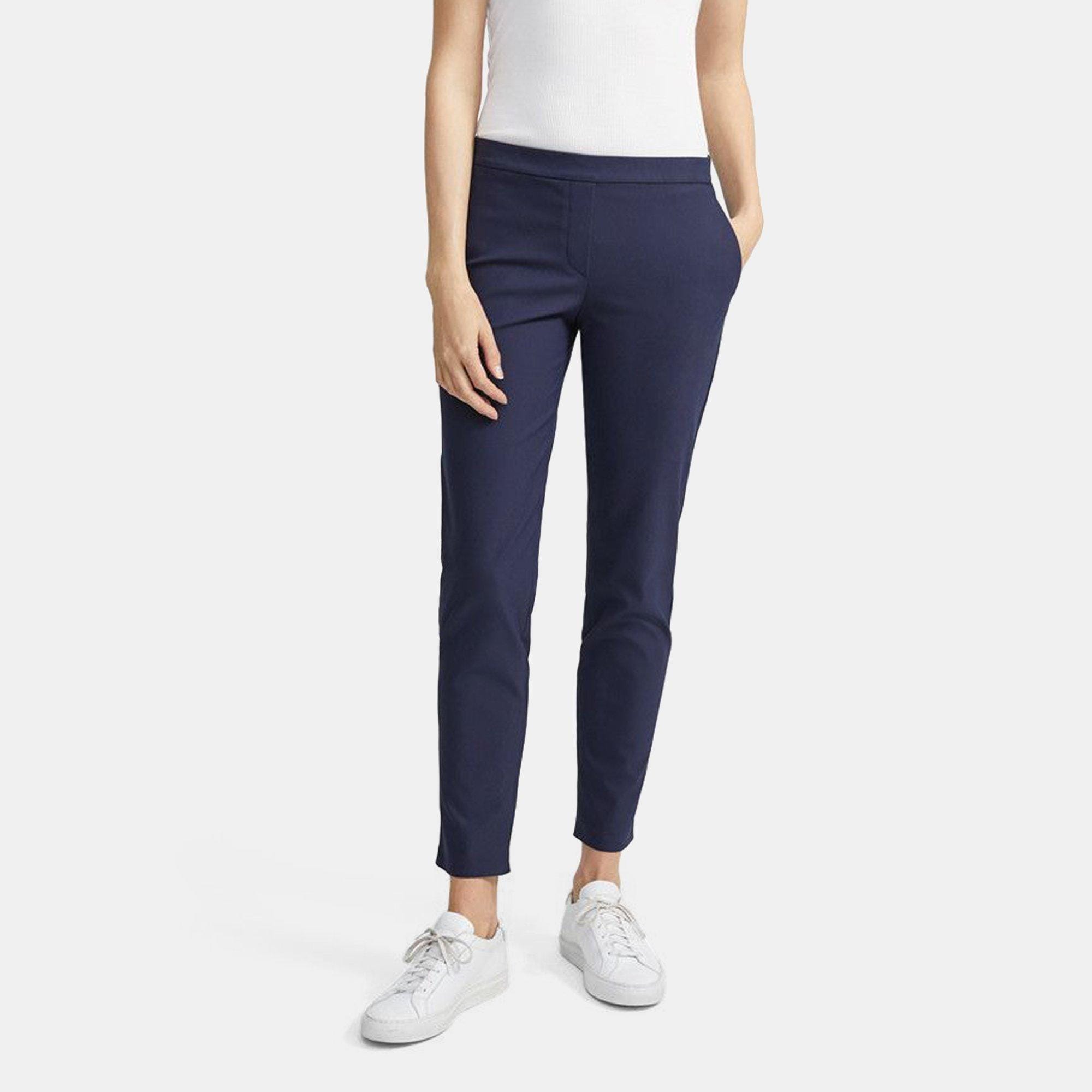 Everlane The Side-Zip Stretch Cotton Pants Navy Blue Women’s Size 8