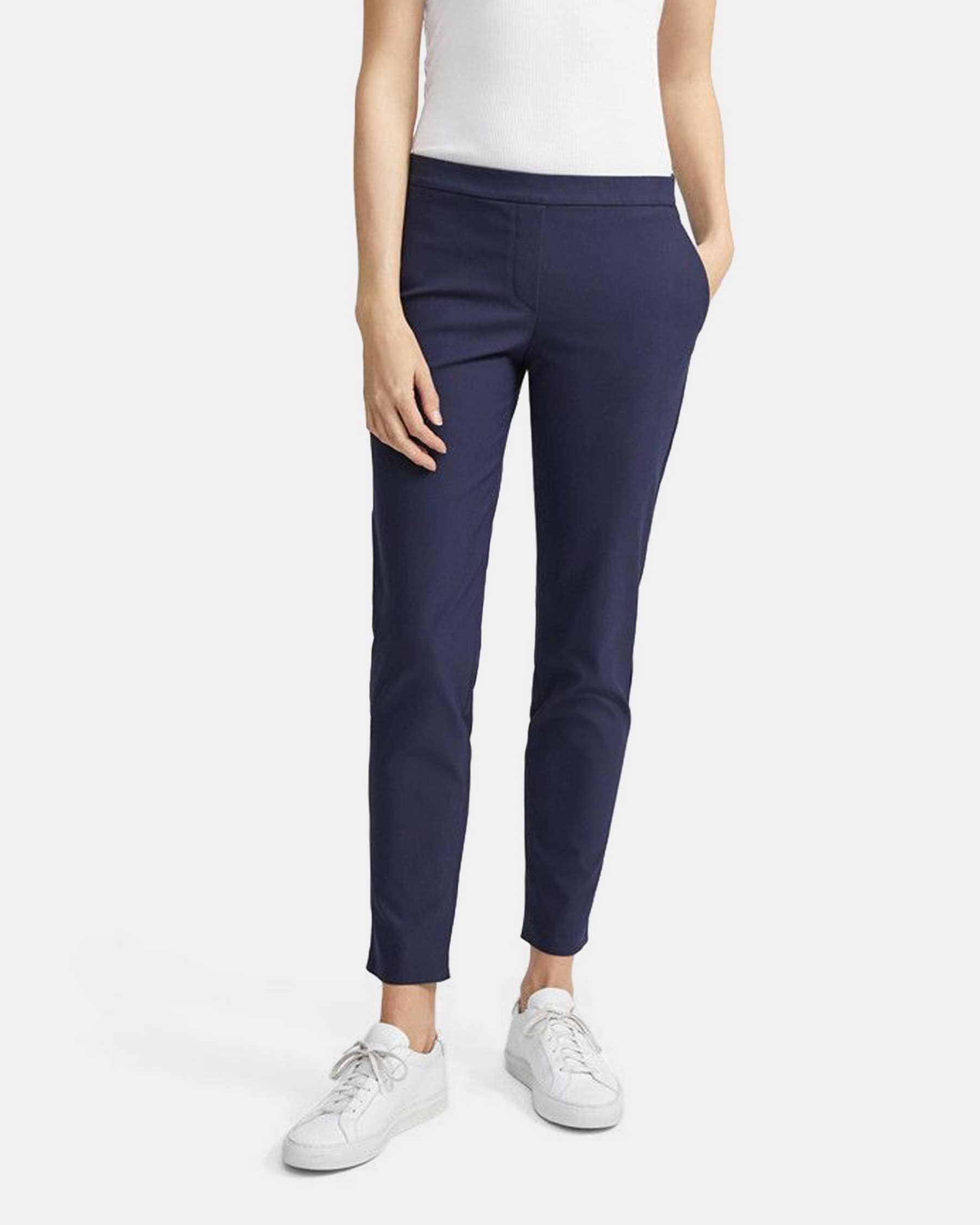Theory Slim Pull-On Pant in Stretch Cotton