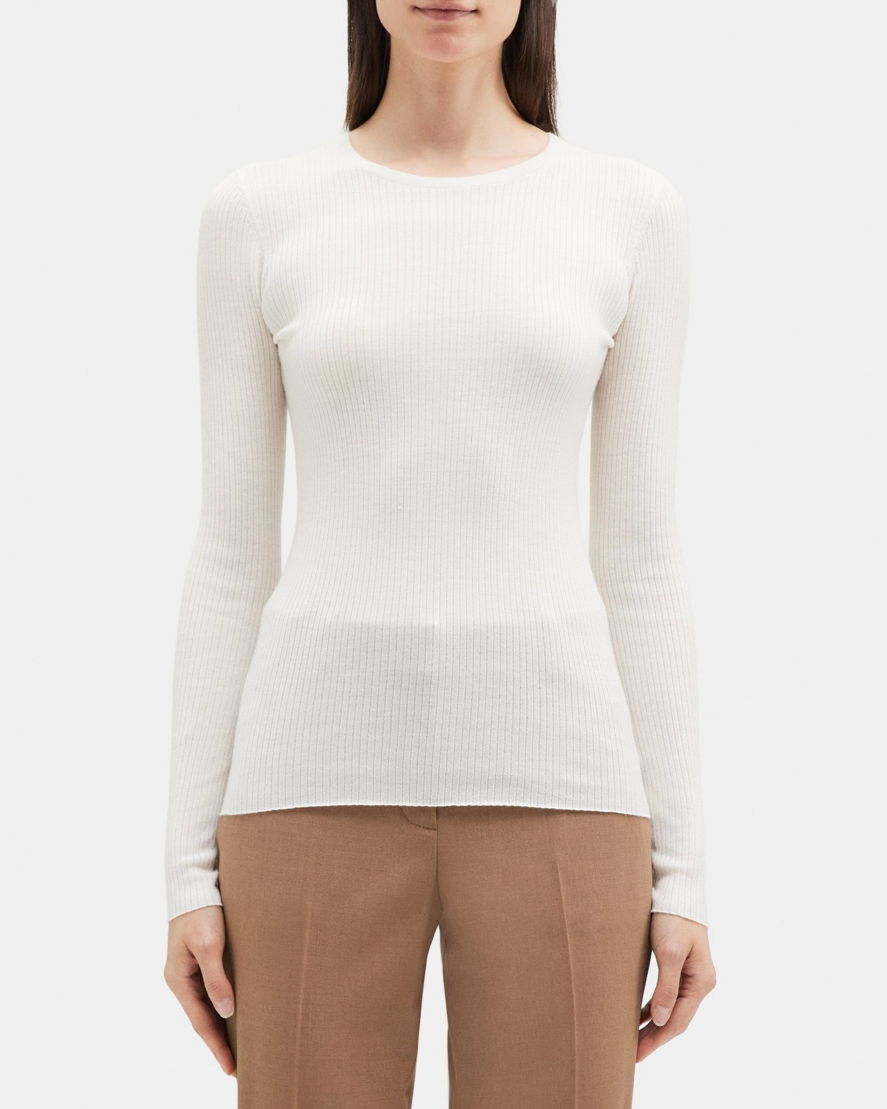 띠어리 Theory Slim-Fit Sweater in Merino Wool,IVORY