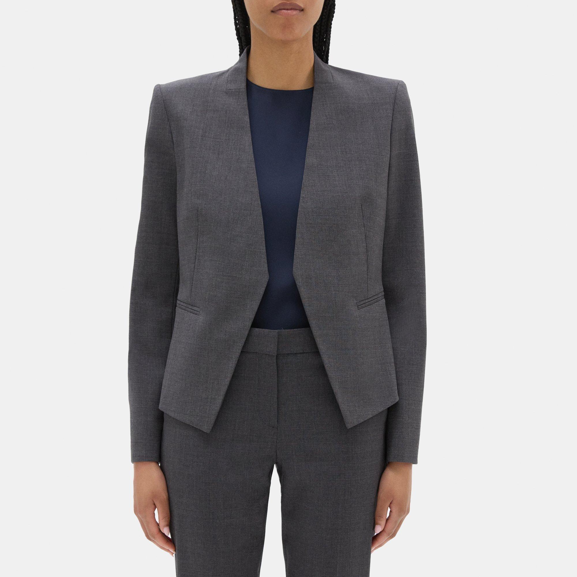 Sevona Stretch Wool Open Blazer | Theory Outlet