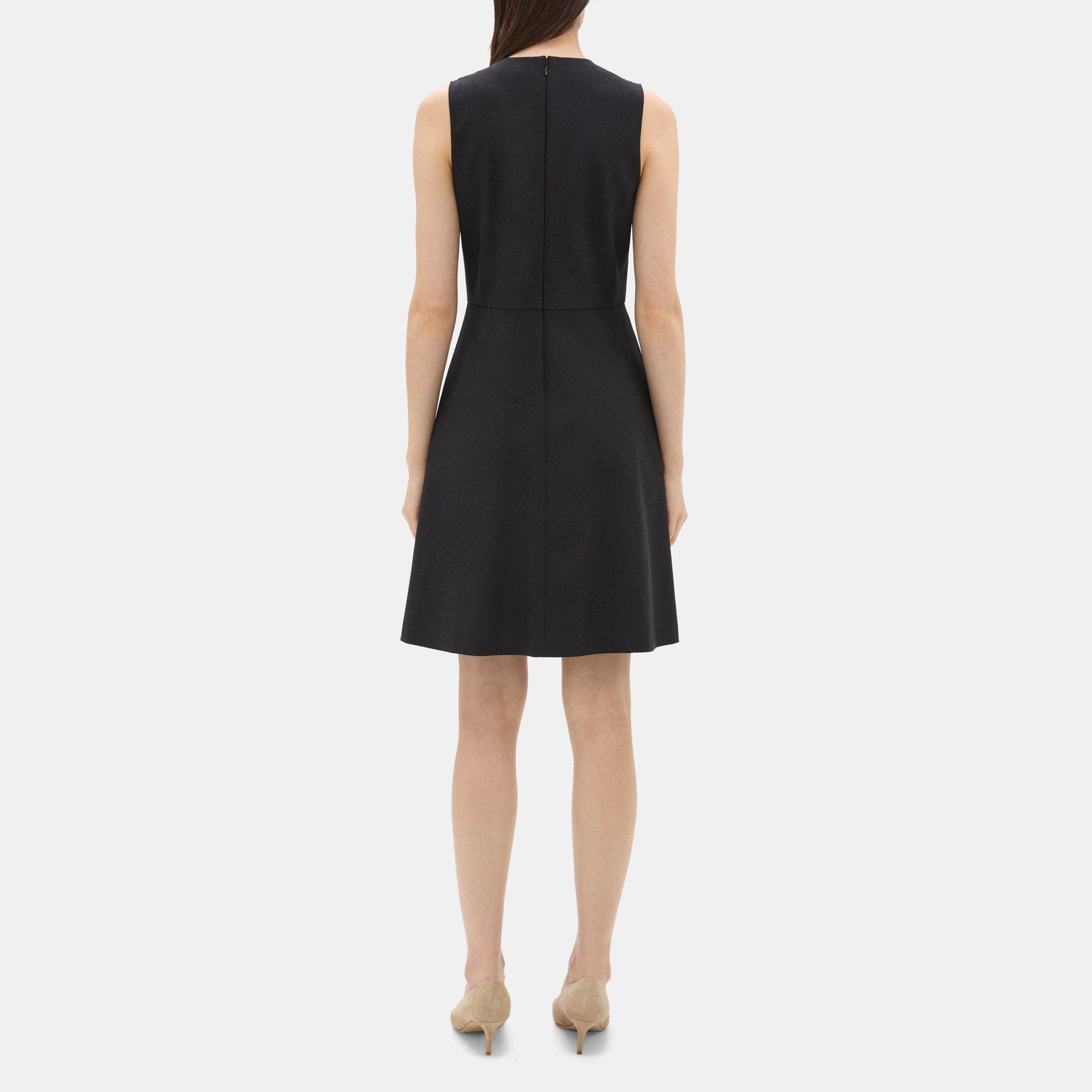 Split Front Dress In Sevona Stretch Wool