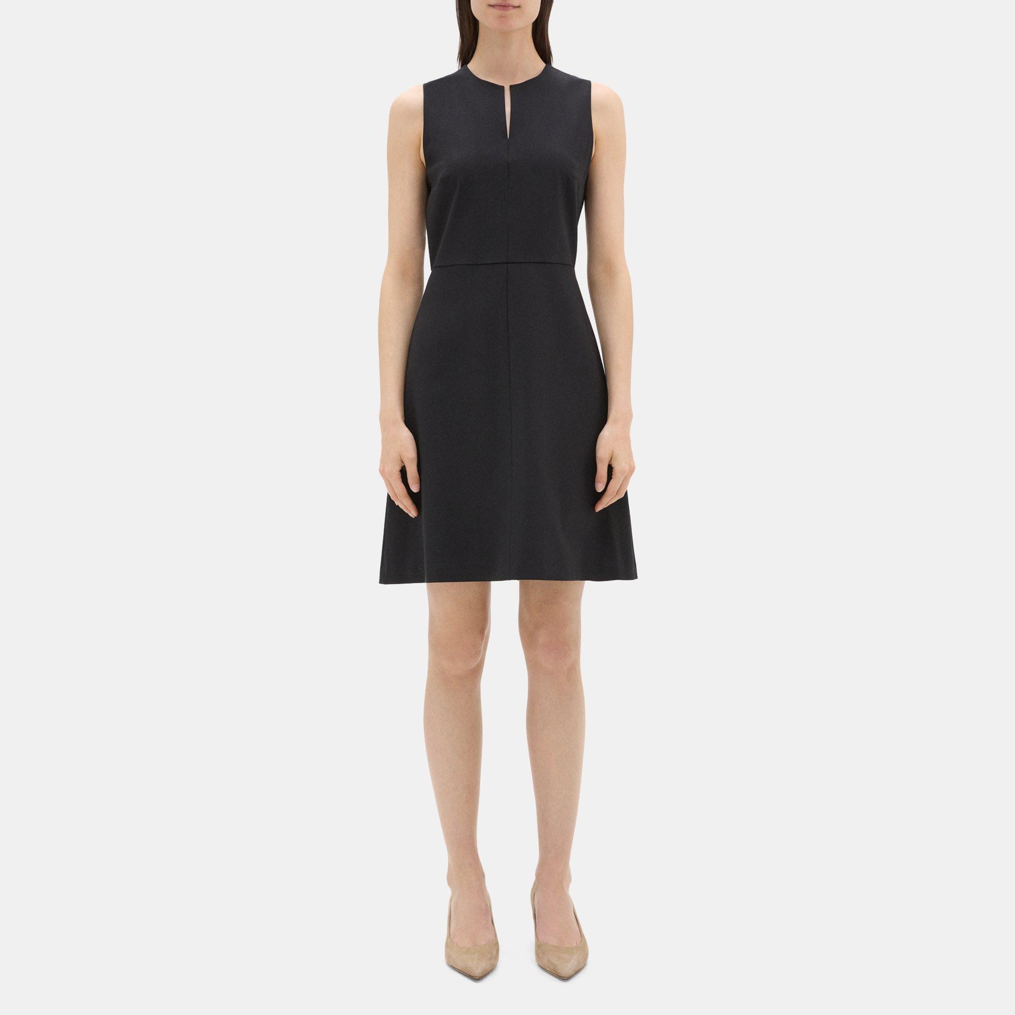 Split Front Dress In Sevona Stretch Wool