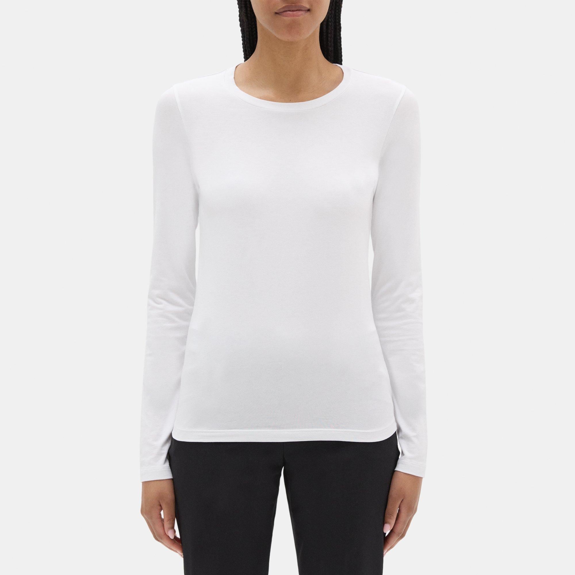 Theory Long-Sleeve Tee In Stretch Cotton