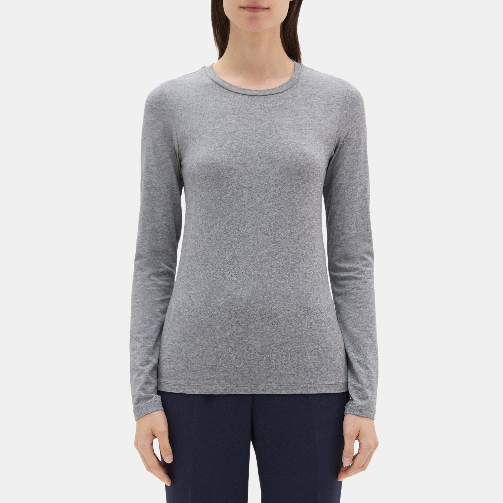 Theory Outlet Official Site  Long-Sleeve Tee In Stretch Cotton