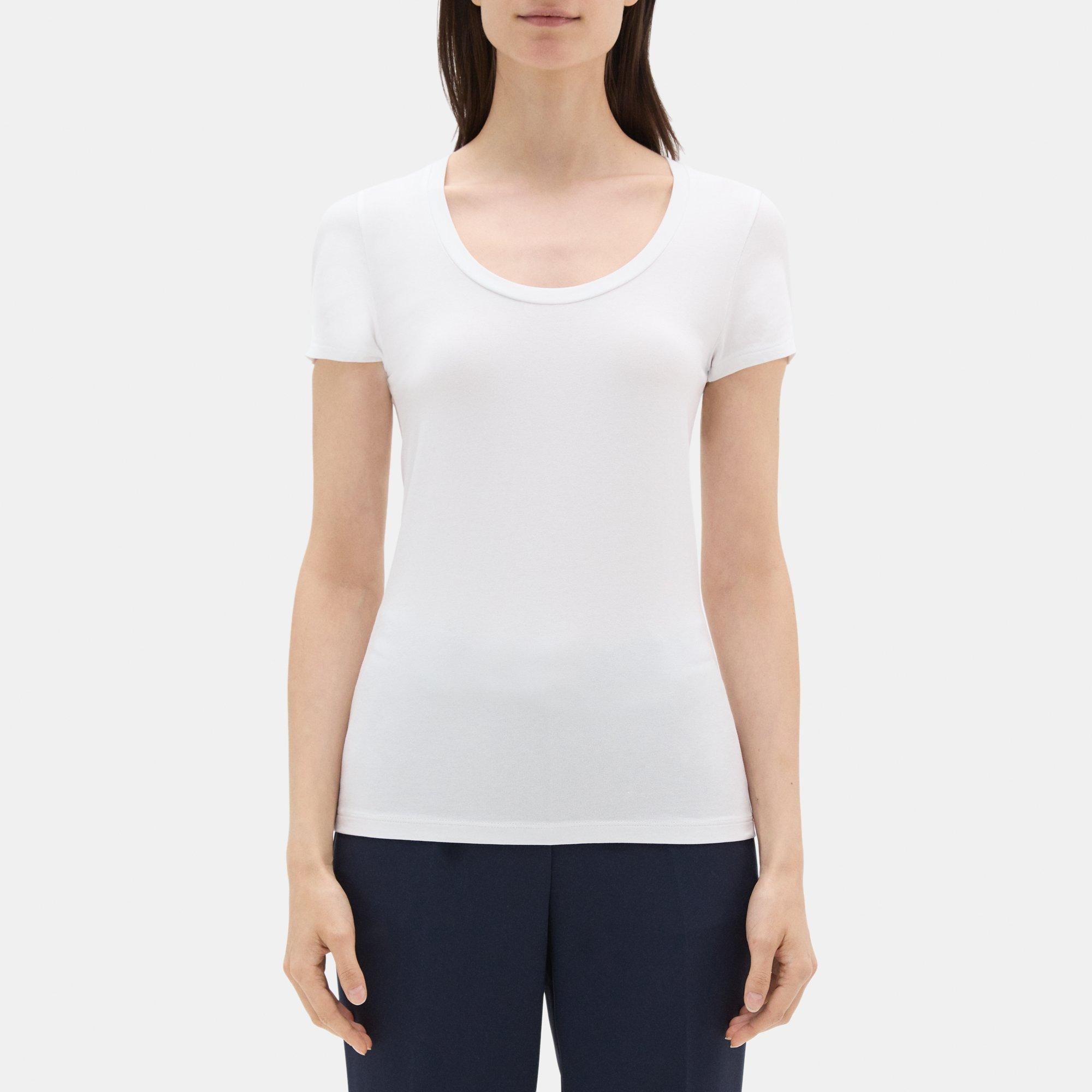 Theory Short-Sleeve Tee In Stretch Cotton